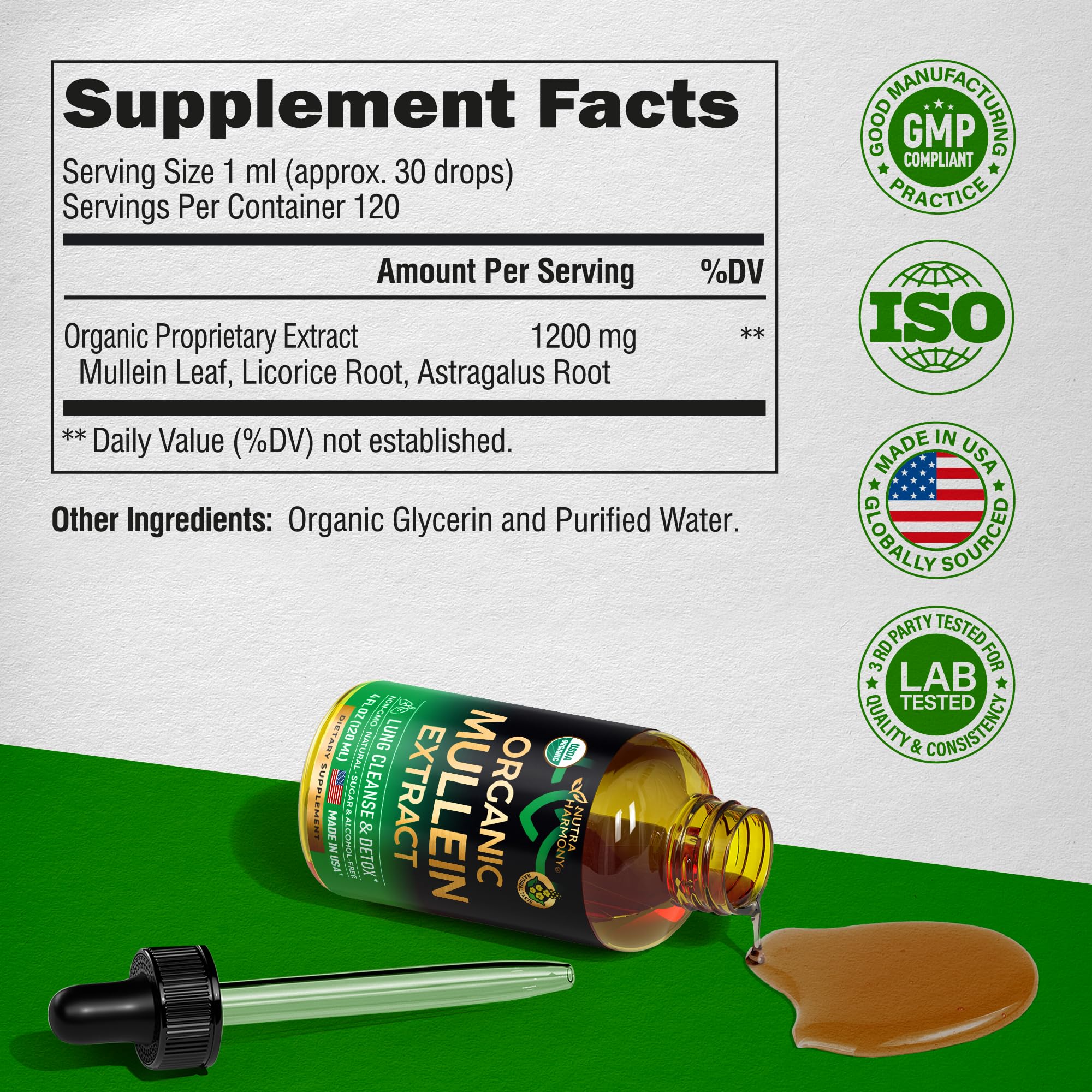 Foto 3 pulgar | Suplemento Nutraharmony En Gotas De Gordolobo Con Regaliz, 60 Ml, Paquete De 2 - Venta Internacional.