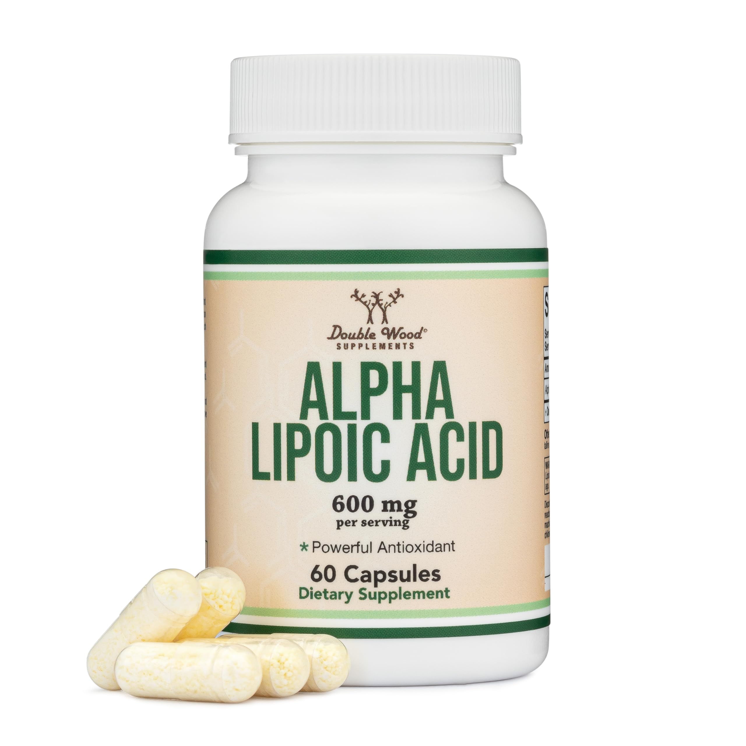 Foto 1 | Suplemento De Ácido Alfa Lipoico Double Wood 600 Mg 60 Cápsulas - Venta Internacional.