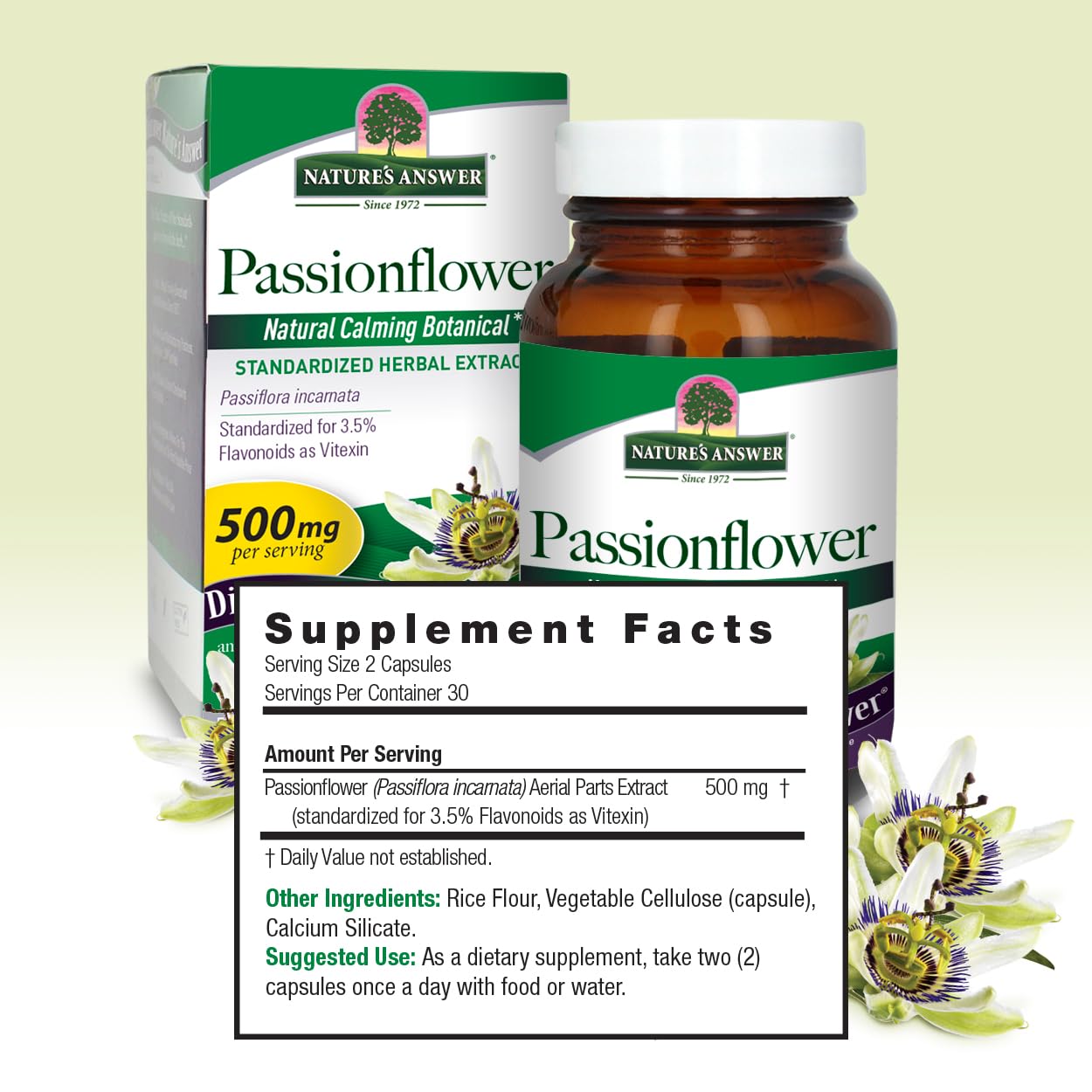 Foto 4 pulgar | Suplemento Dietético Nature's Answer Passion Flor 60 Cápsulas - Venta Internacional.