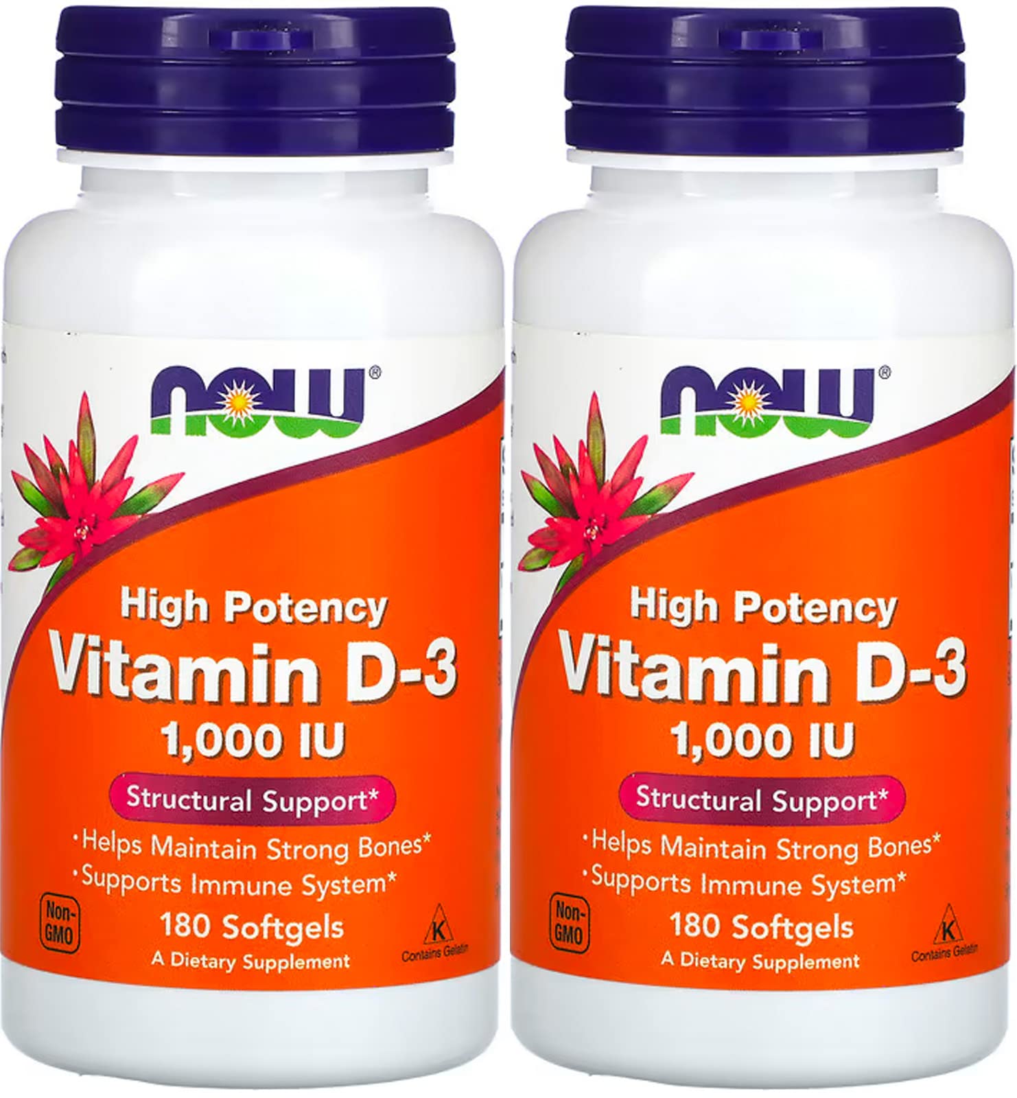 Foto 2 pulgar | Cápsulas Blandas De Vitamina D3 De Supplement Now Foods, 1000 Ui, 180 X 2 - Venta Internacional.