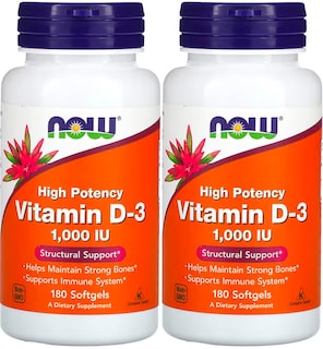 Foto 1 | Cápsulas Blandas De Vitamina D3 De Supplement Now Foods, 1000 Ui, 180 X 2 - Venta Internacional.