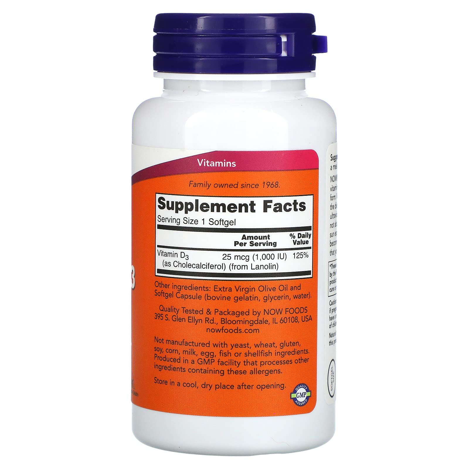 Foto 4 pulgar | Cápsulas Blandas De Vitamina D3 De Supplement Now Foods, 1000 Ui, 180 X 2 - Venta Internacional.
