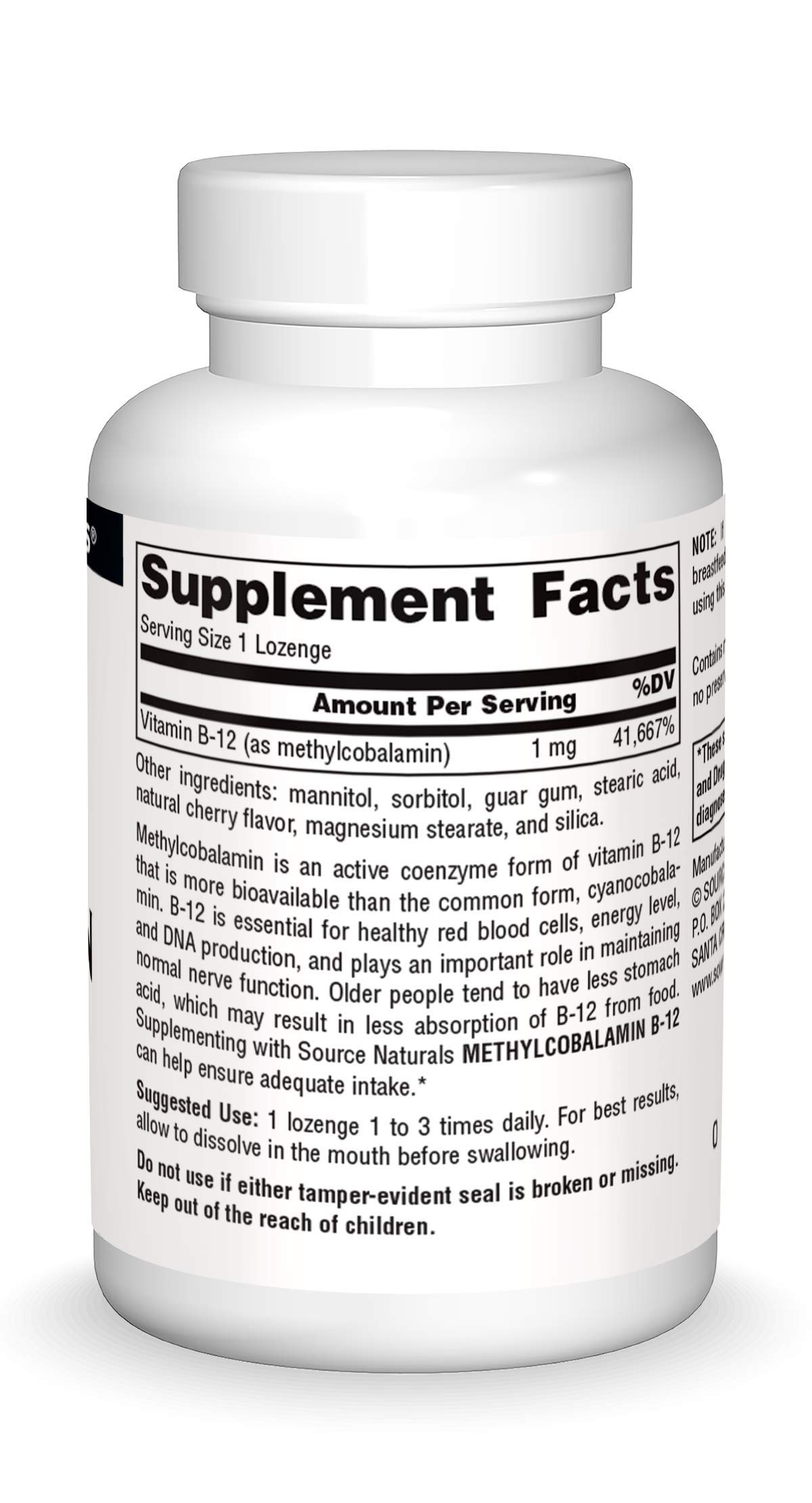 Foto 4 pulgar | Supplement Source Naturals, Metilcobalamina, Vitamina B-12, 1 Mg - Venta Internacional.