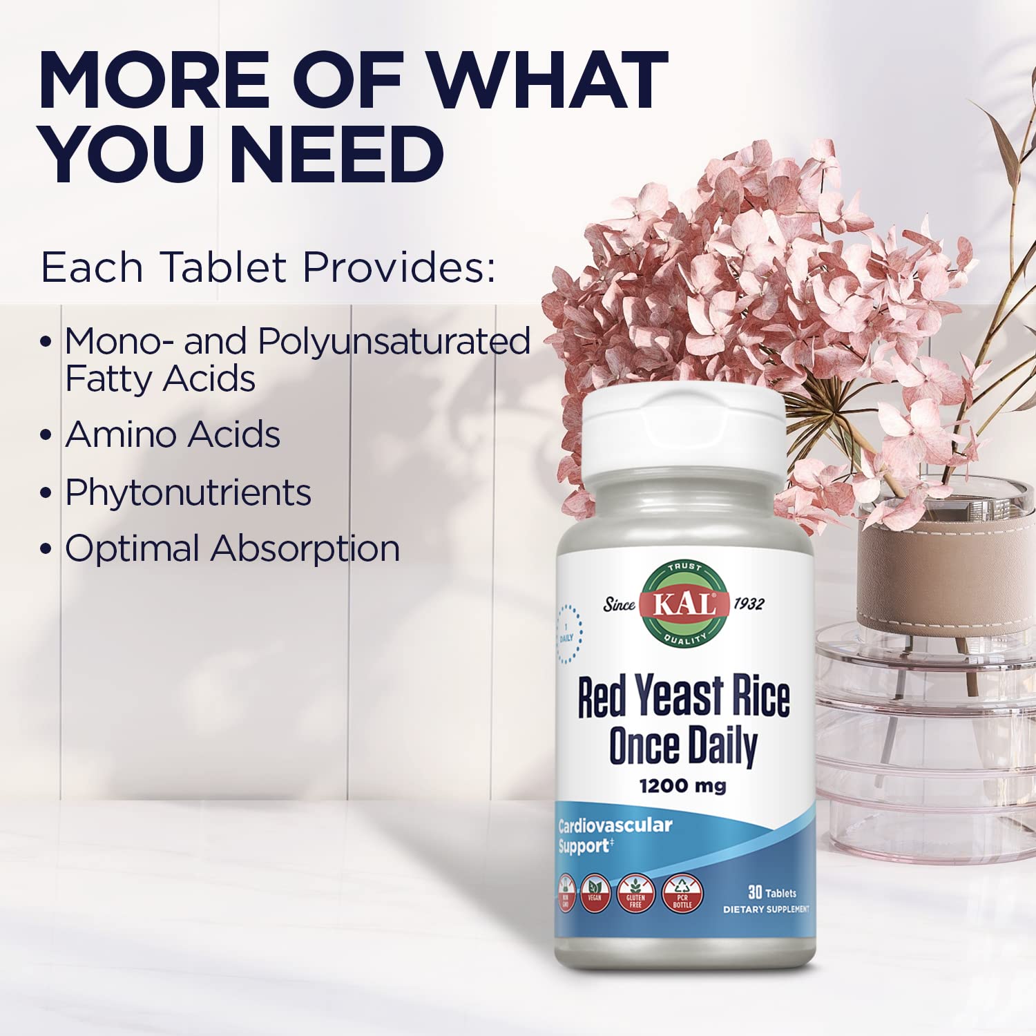 Foto 6 pulgar | Suplemente Kal Red Yeast Rice Una Vez Al Día 1200 Mg 30 Tabletas - Venta Internacional.
