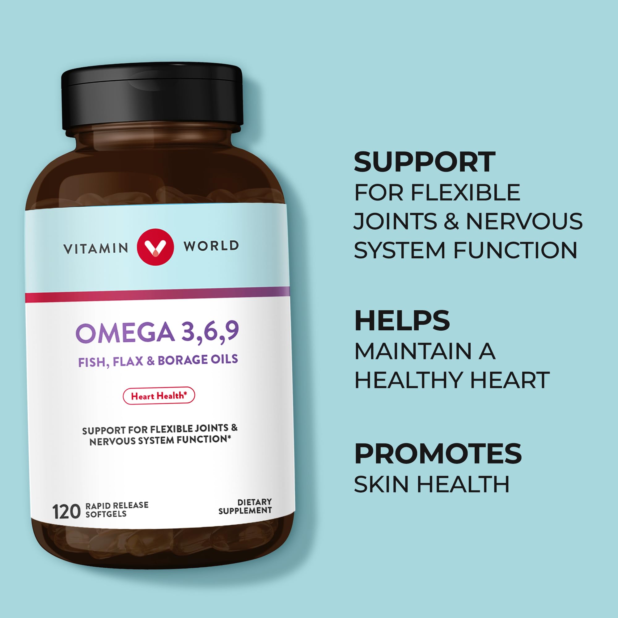 Foto 5 pulgar | Suplemento Vitamin World Triple Omega 3-6-9 3000 Mg 120 Cápsulas Blandas - Venta Internacional.
