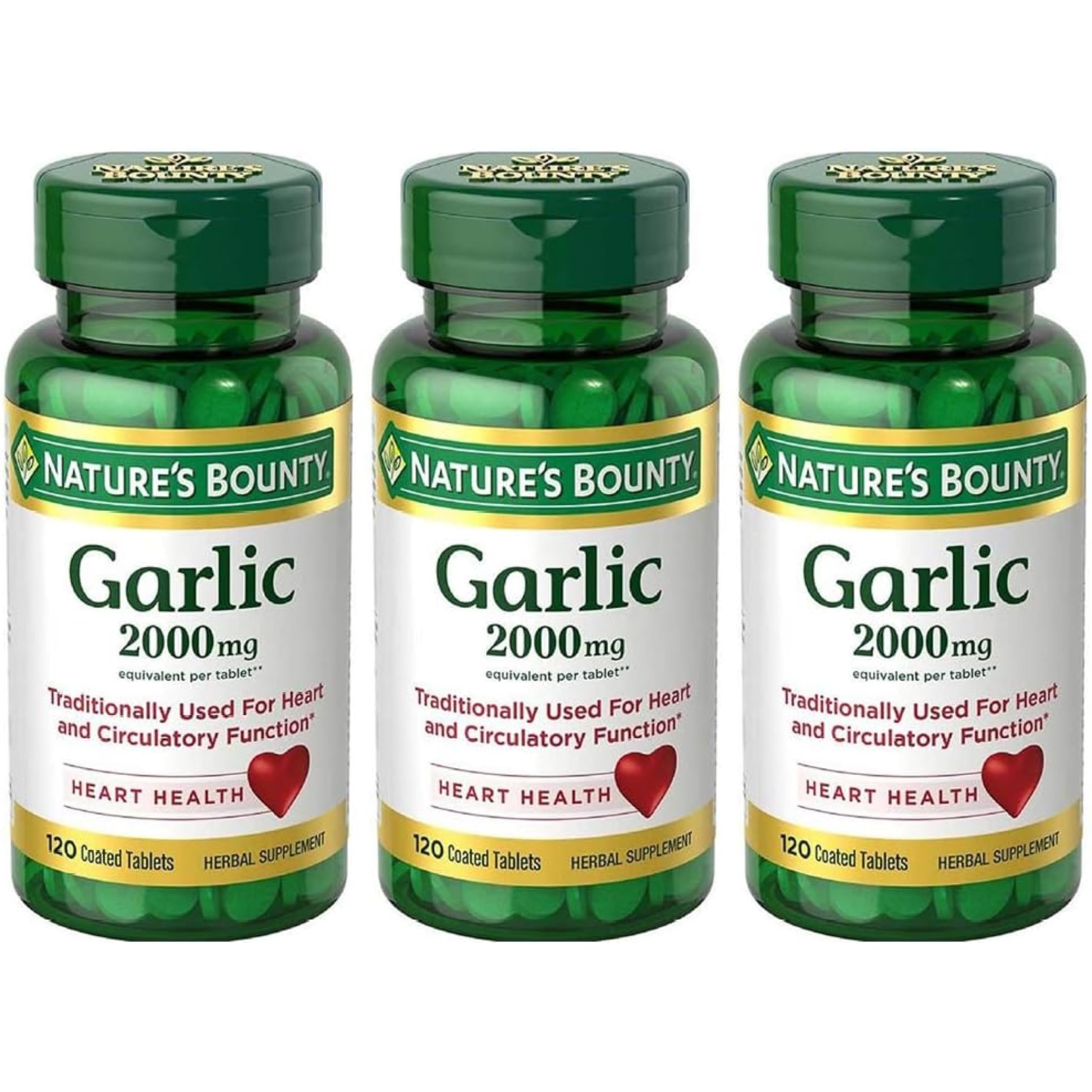 Suplemento Nature's Bounty Garlic, Tabletas De 2000 Mg, 120 X 3 - Venta Internacional.