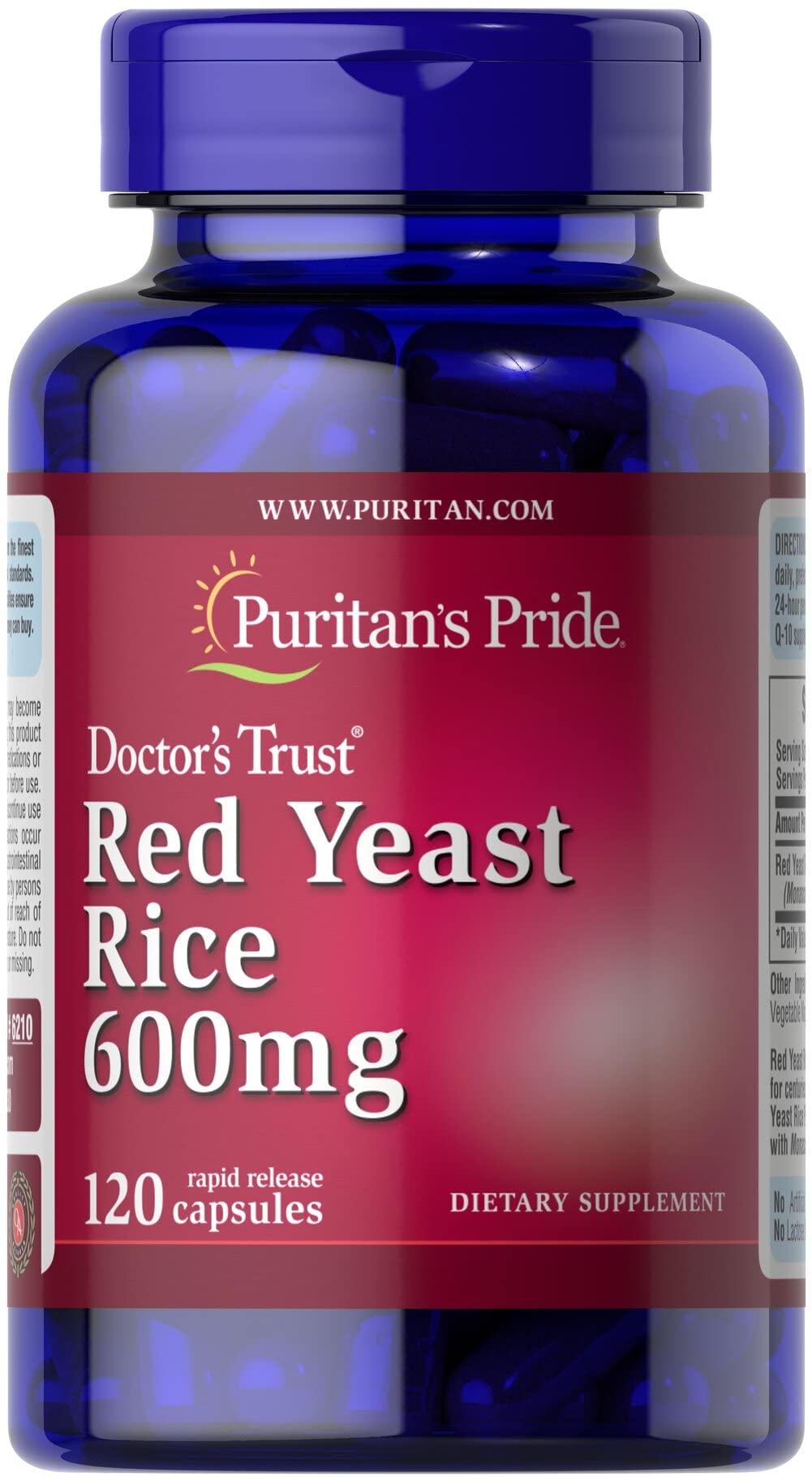 Foto 2 pulgar | Suplemento Puritan's Pride, Levadura Roja, Arroz, 600 Mg, 120 Tabletas - Venta Internacional.