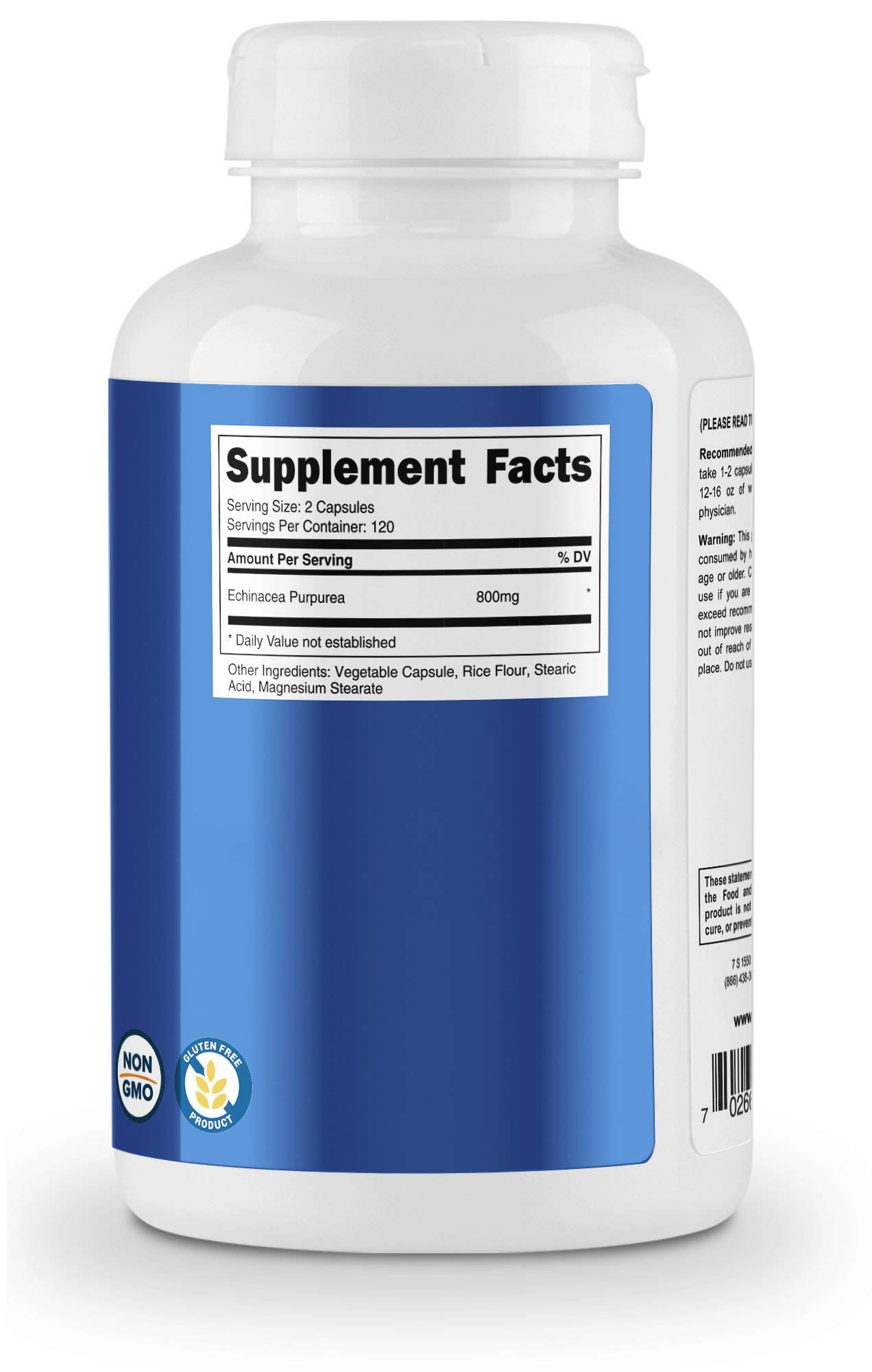Foto 5 pulgar | Suplemento Nutricost Echinacea 800 Mg 240 Cápsulas - Venta Internacional.