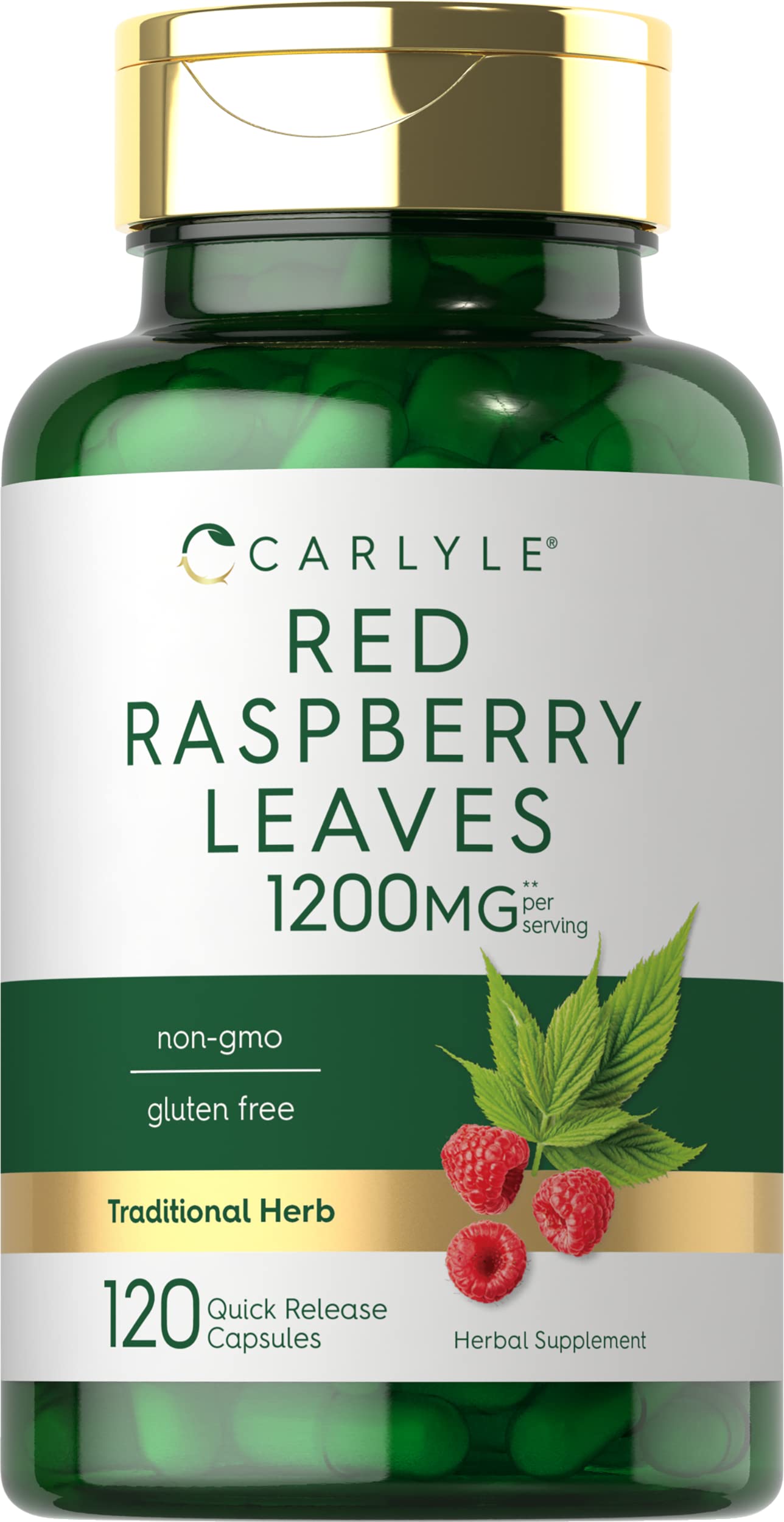 Foto 2 pulgar | Suplemento Carlyle, Cápsulas De Hoja De Frambuesa Roja, 1200 Mg, 120 Unidades - Venta Internacional.