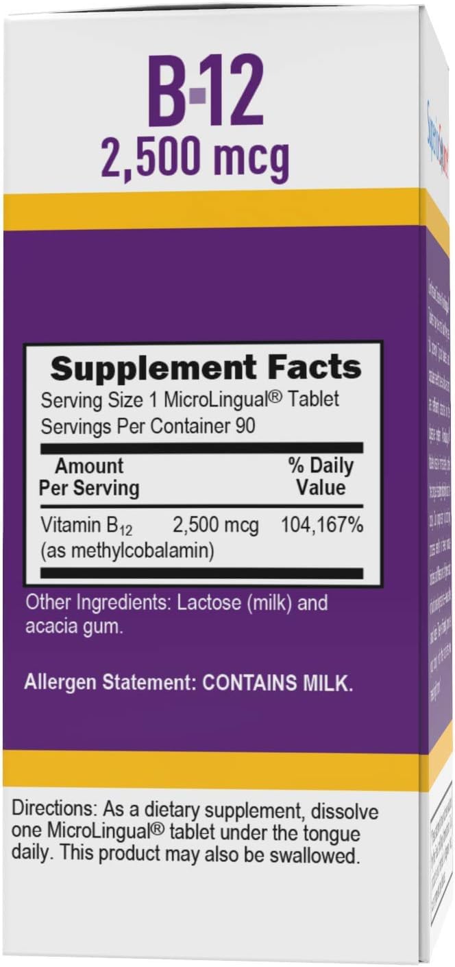 Foto 4 pulgar | Supplement Superior Source, Sin Inyección, Vitamina B12, Metilcobalamina, 2500 Mcg, 90 Tabletas - Venta Internacional.