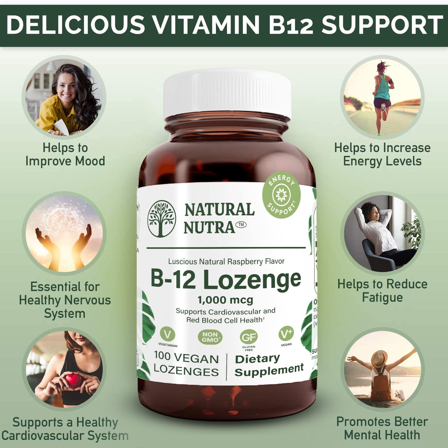 Foto 4 pulgar | Suplemento Natural De Vitamina B12 Nutra, 100 Pastillas - Venta Internacional.
