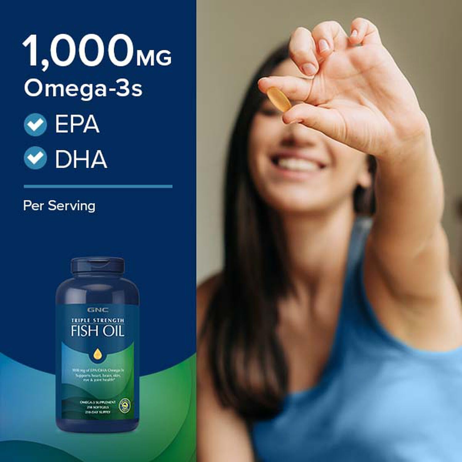 Foto 4 pulgar | Suplemento De Aceite De Pescado Gnc Triple Strength Omega 3, 1000 Mg, 30 Segundos - Venta Internacional.