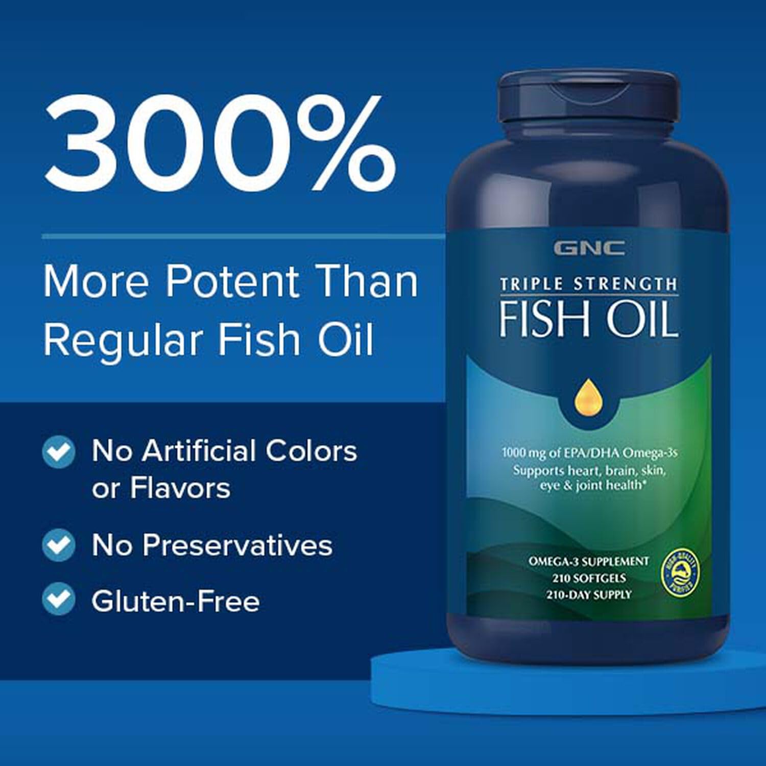 Foto 5 pulgar | Suplemento De Aceite De Pescado Gnc Triple Strength Omega 3, 1000 Mg, 30 Segundos - Venta Internacional.
