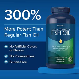 Foto 4 | Suplemento De Aceite De Pescado Gnc Triple Strength Omega 3, 1000 Mg, 30 Segundos - Venta Internacional.