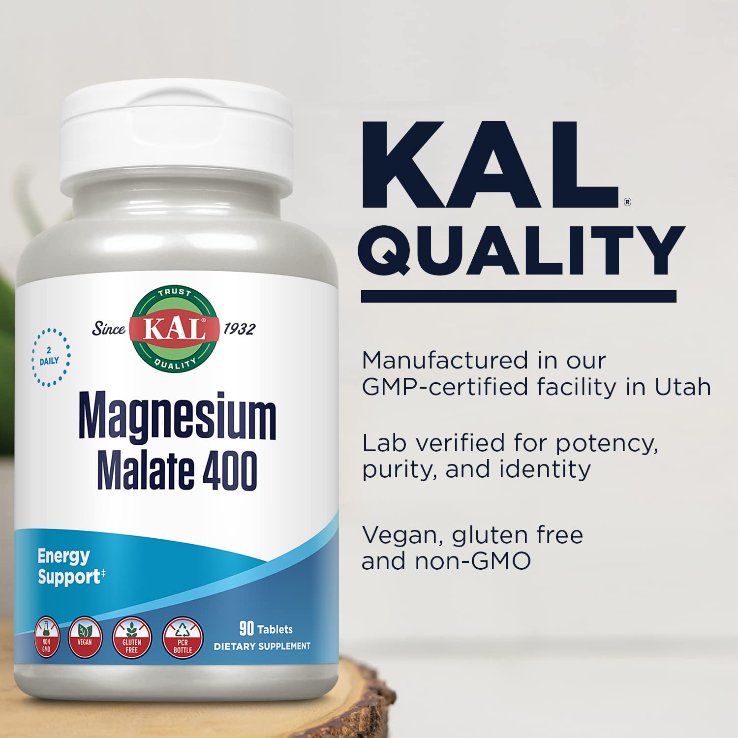 Foto 5 pulgar | Suplemento Kal De Malato De Magnesio 400 Mg Con Ácido Málico 90 Tabletas - Venta Internacional.