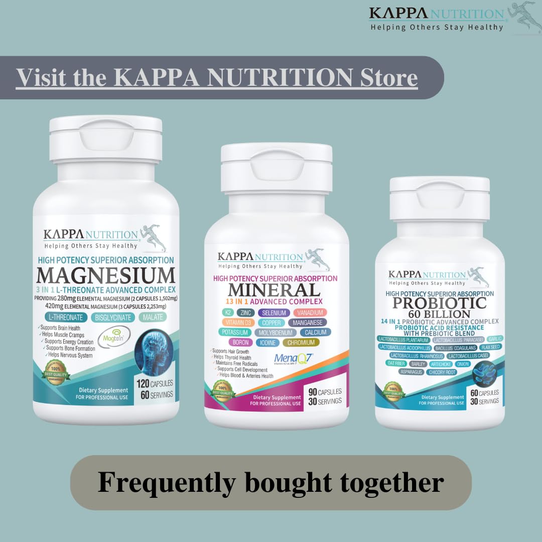 Foto 4 pulgar | Suplemento Kappa Nutrition L-treonato De Magnesio 3 En 1, 150 Cápsulas - Venta Internacional.