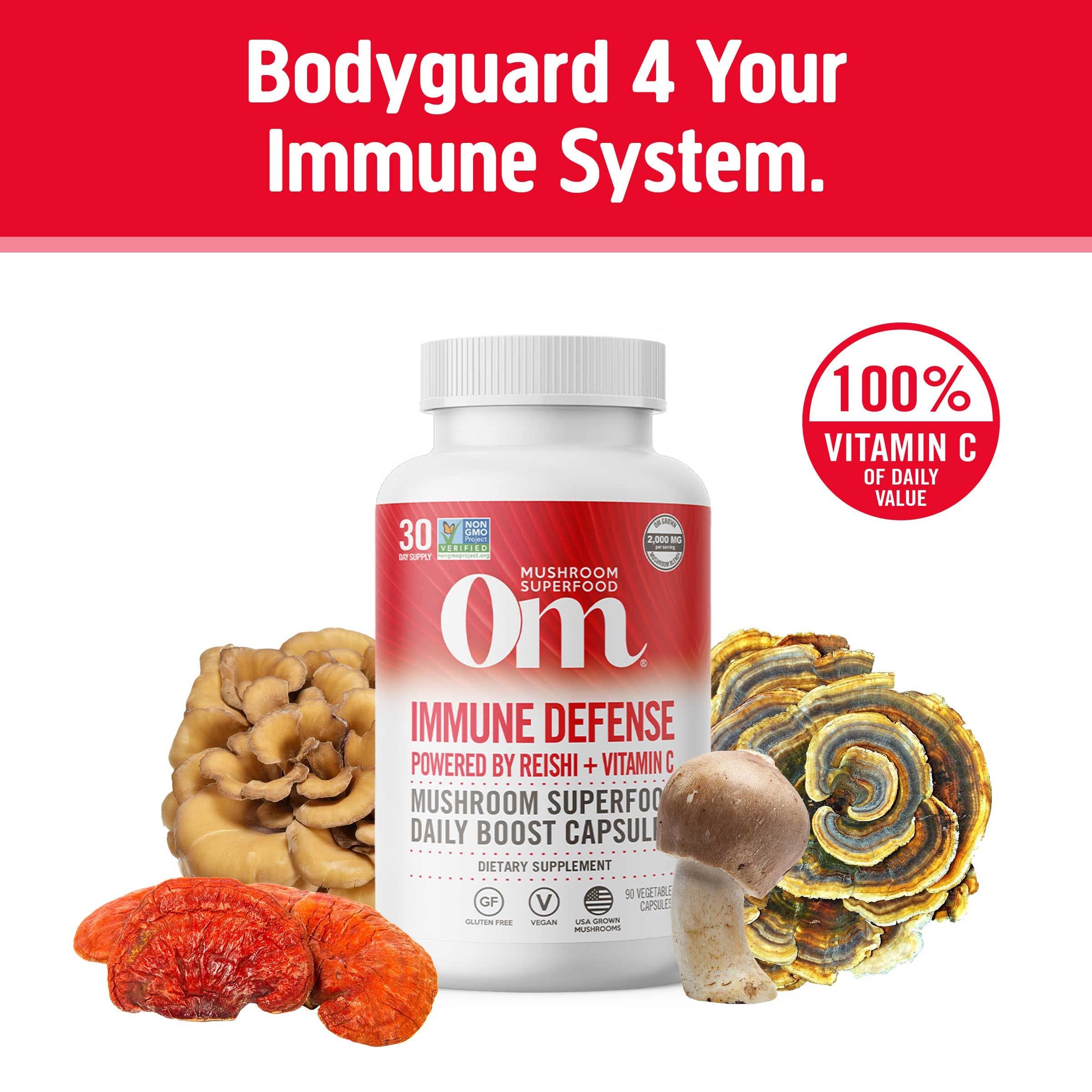 Foto 3 pulgar | Suplemento Om Mushroom Immune Defense 90 Cápsulas 30 Días - Venta Internacional.