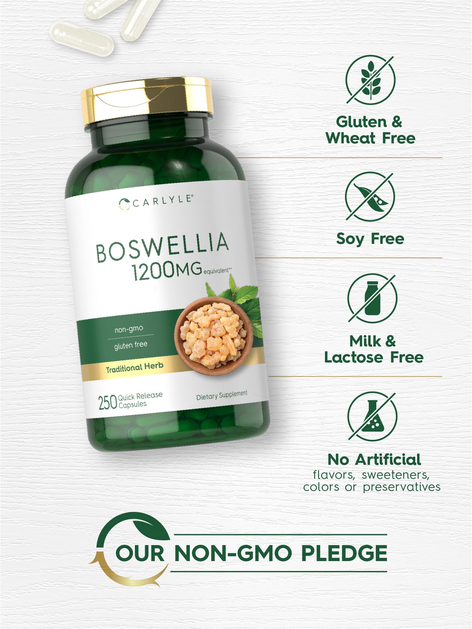 Foto 6 pulgar | Suplemento: Cápsulas De Extracto De Boswellia De Carlyle, 1200 Mg, 250 Unidades - Venta Internacional.