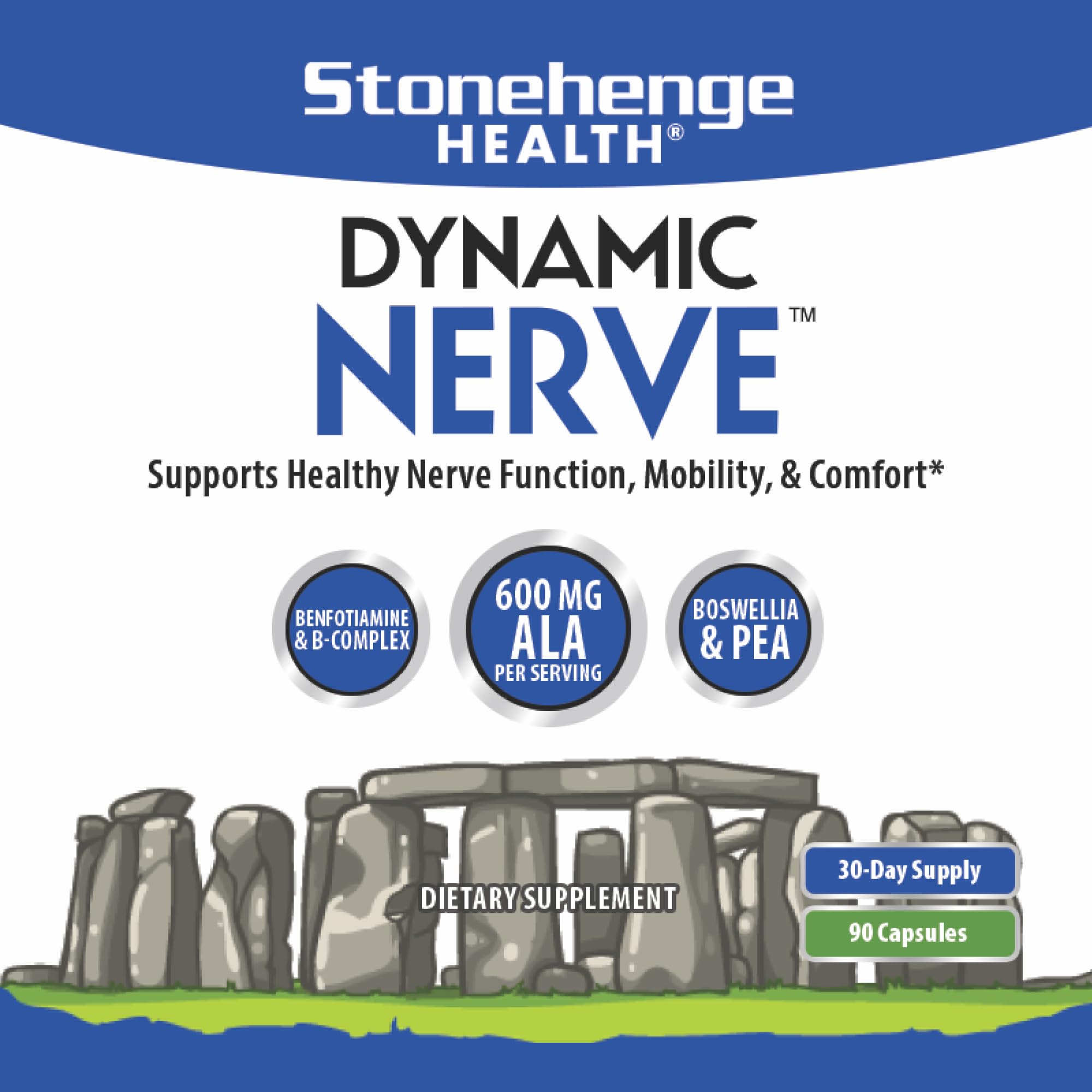 Foto 5 pulgar | Suplemento Stonehenge Health Dynamic Nerve Support 90 Cápsulas - Venta Internacional.