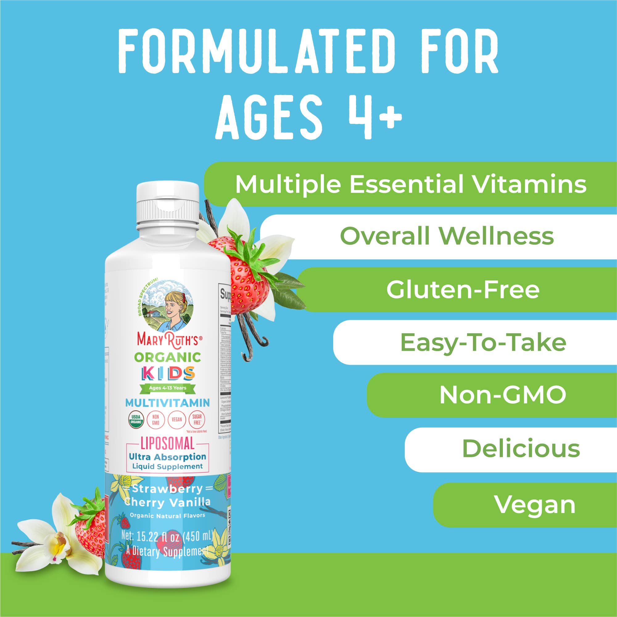 Foto 8 pulgar | Multivitamínico Maryruth Organics Kids Liposomal, 450 Ml, Sin Azúcar - Venta Internacional.