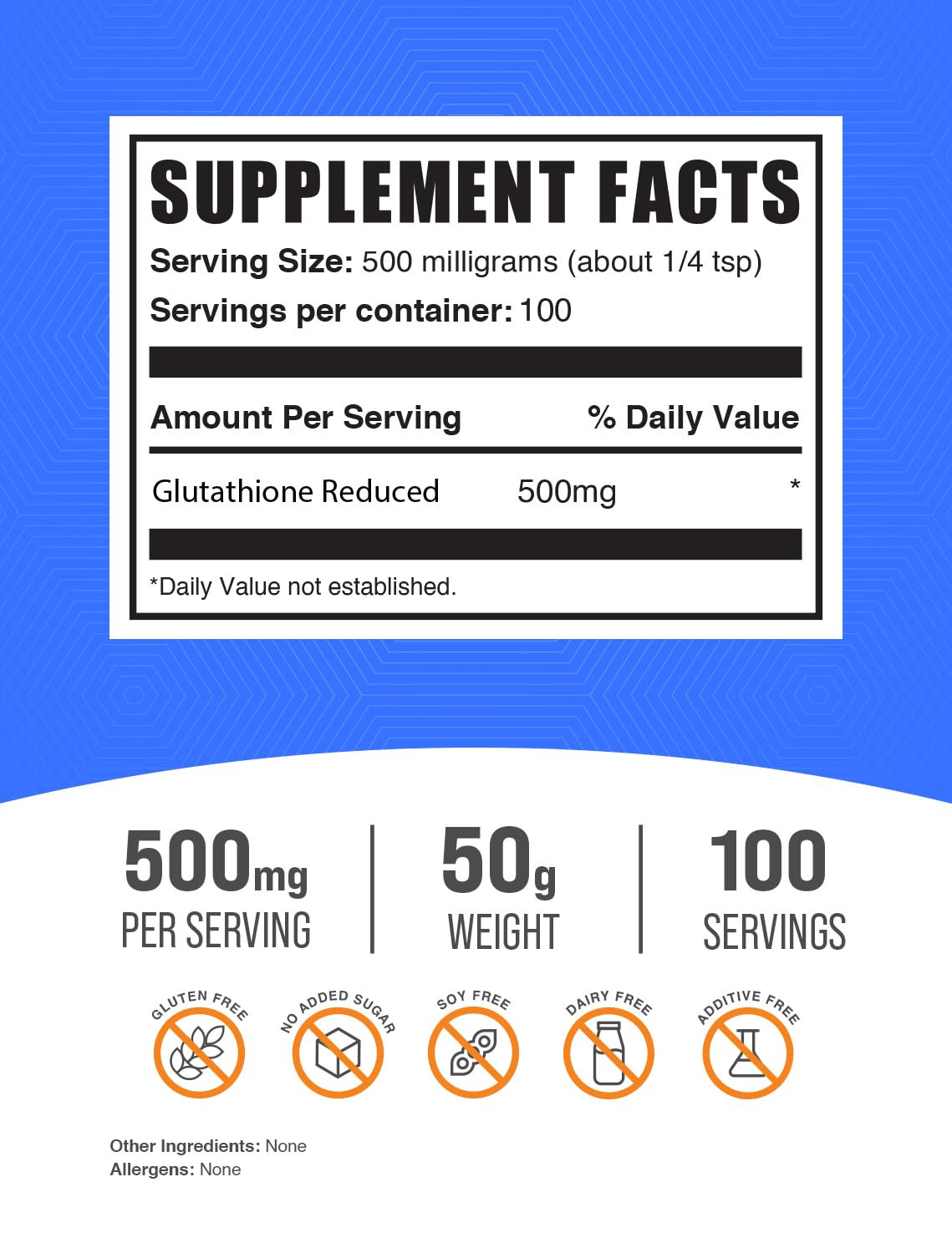 Foto 3 pulgar | Suplemento Bulksupplements.com Glutatión Reducido 50 G - Venta Internacional.