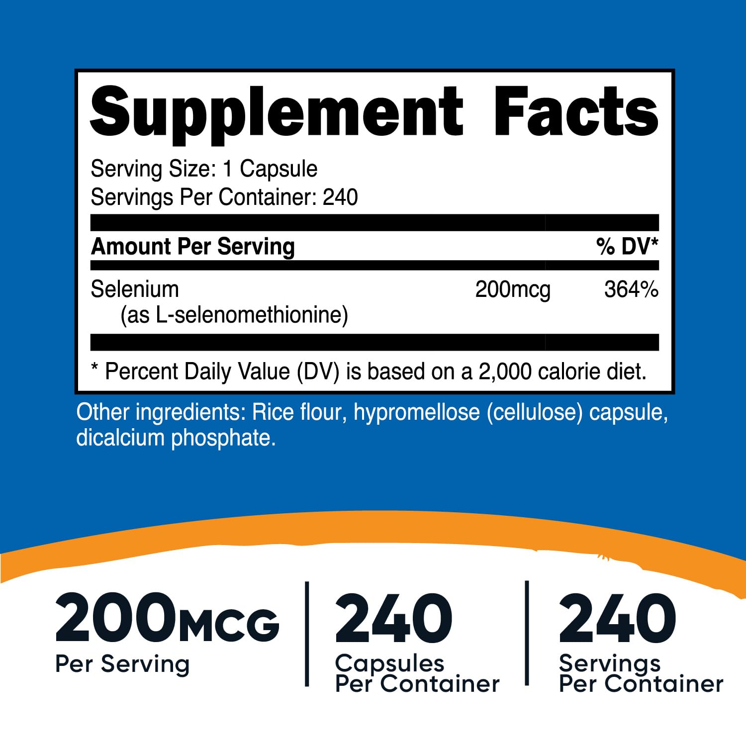 Foto 2 | Suplemento Nutricost Selenium 200 Mcg 240 Cápsulas - Venta Internacional.