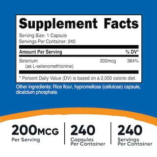 Foto 2 | Suplemento Nutricost Selenium 200 Mcg 240 Cápsulas - Venta Internacional.