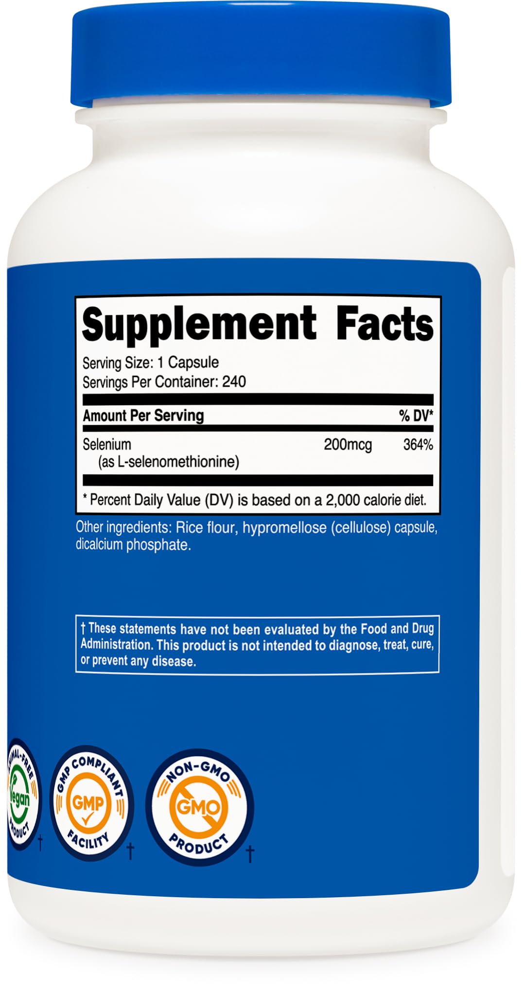 Foto 6 pulgar | Suplemento Nutricost Selenium 200 Mcg 240 Cápsulas - Venta Internacional.