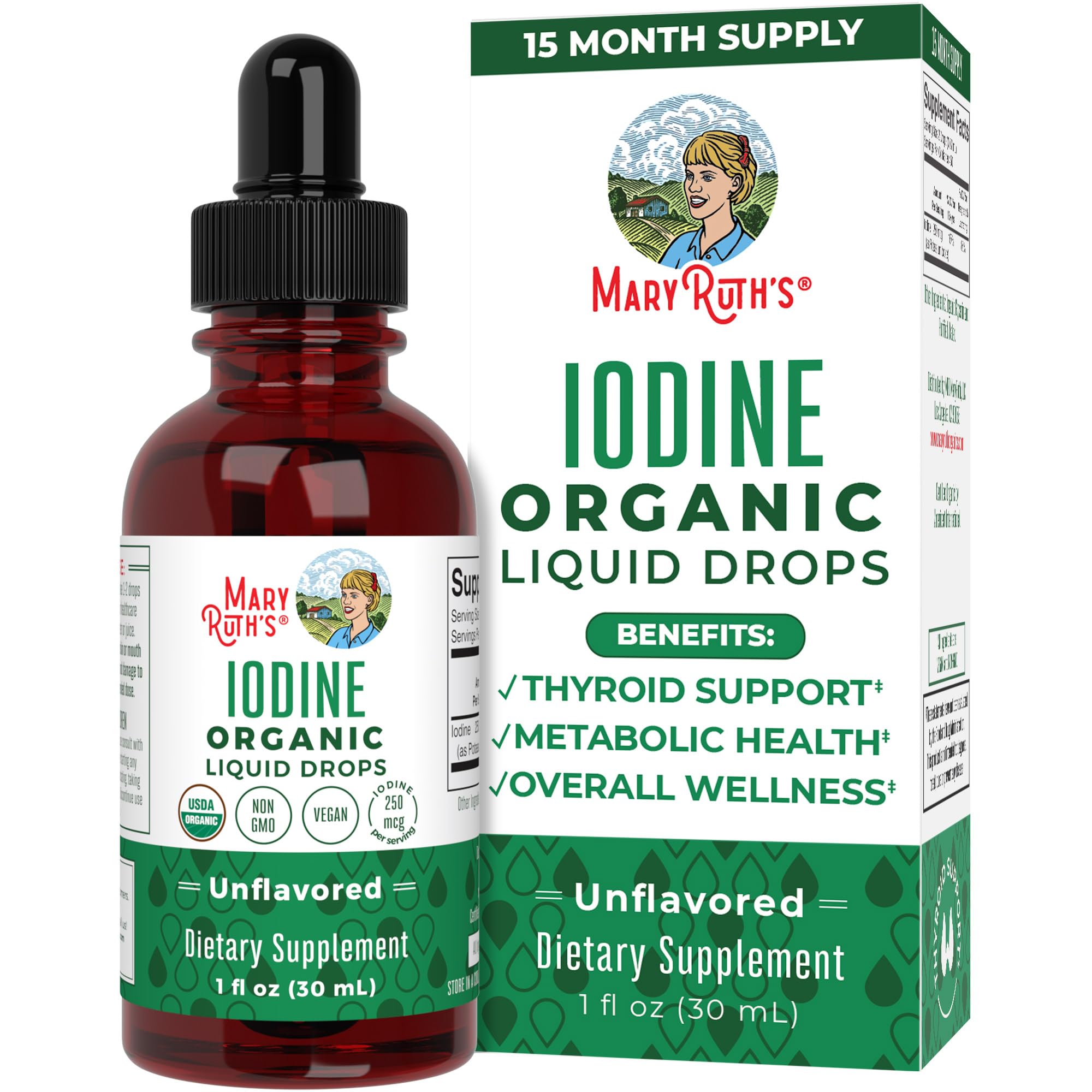 Foto 2 pulgar | Suplemento Maryruth Organics, Gotas De Yodo, 30 Ml, Suministro Para 1 Año - Venta Internacional.