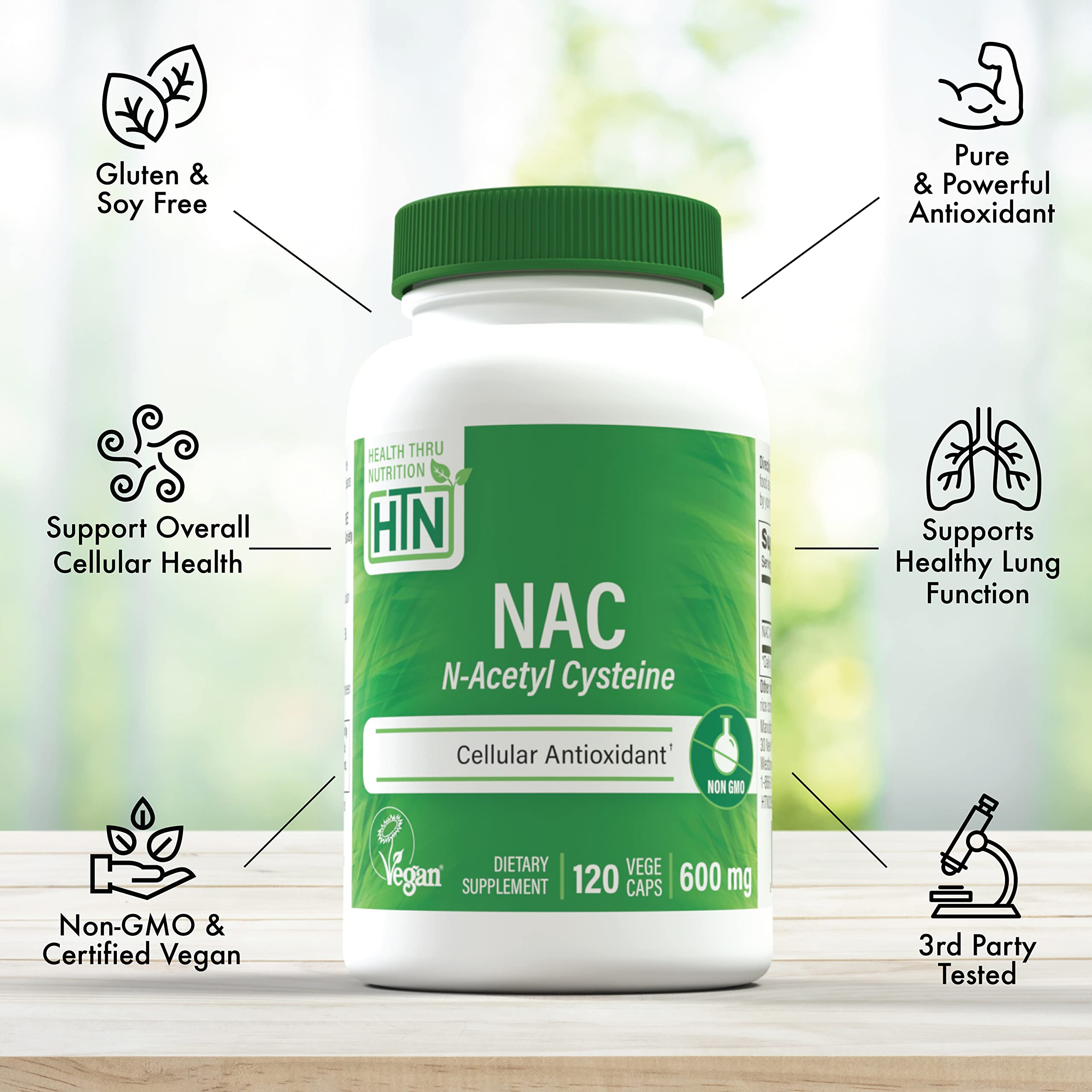Foto 4 pulgar | Suplemento Health Thru Nutrition Nac N-acetil-cisteína 600 Mg - Venta Internacional.