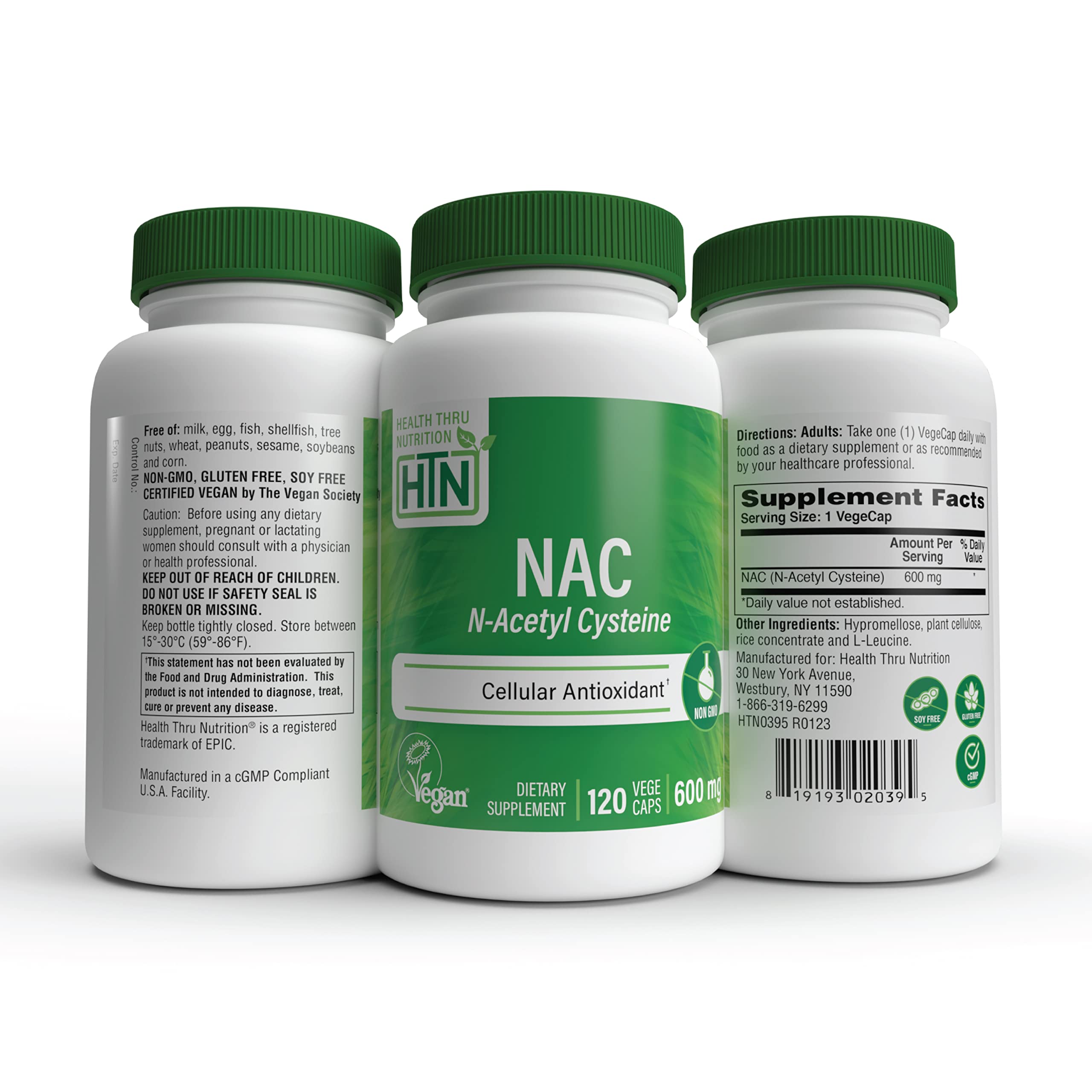 Foto 6 pulgar | Suplemento Health Thru Nutrition Nac N-acetil-cisteína 600 Mg - Venta Internacional.