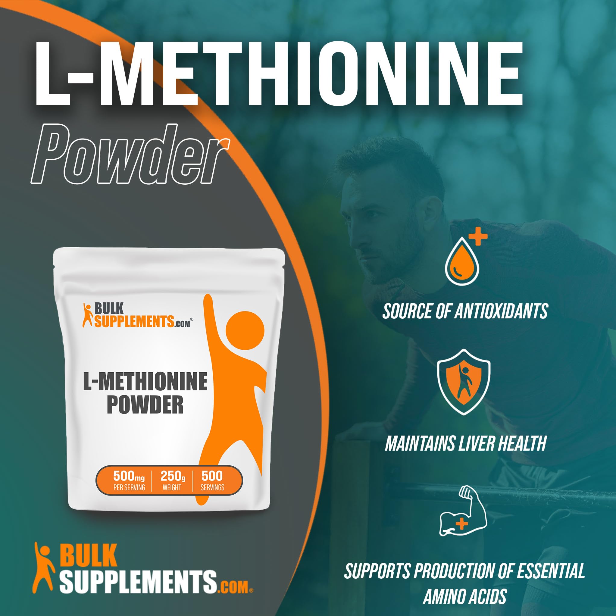 Foto 4 pulgar | Suplemento Bulksupplements.com L-metionina 1000 Mg En Polvo 250 G - Venta Internacional.