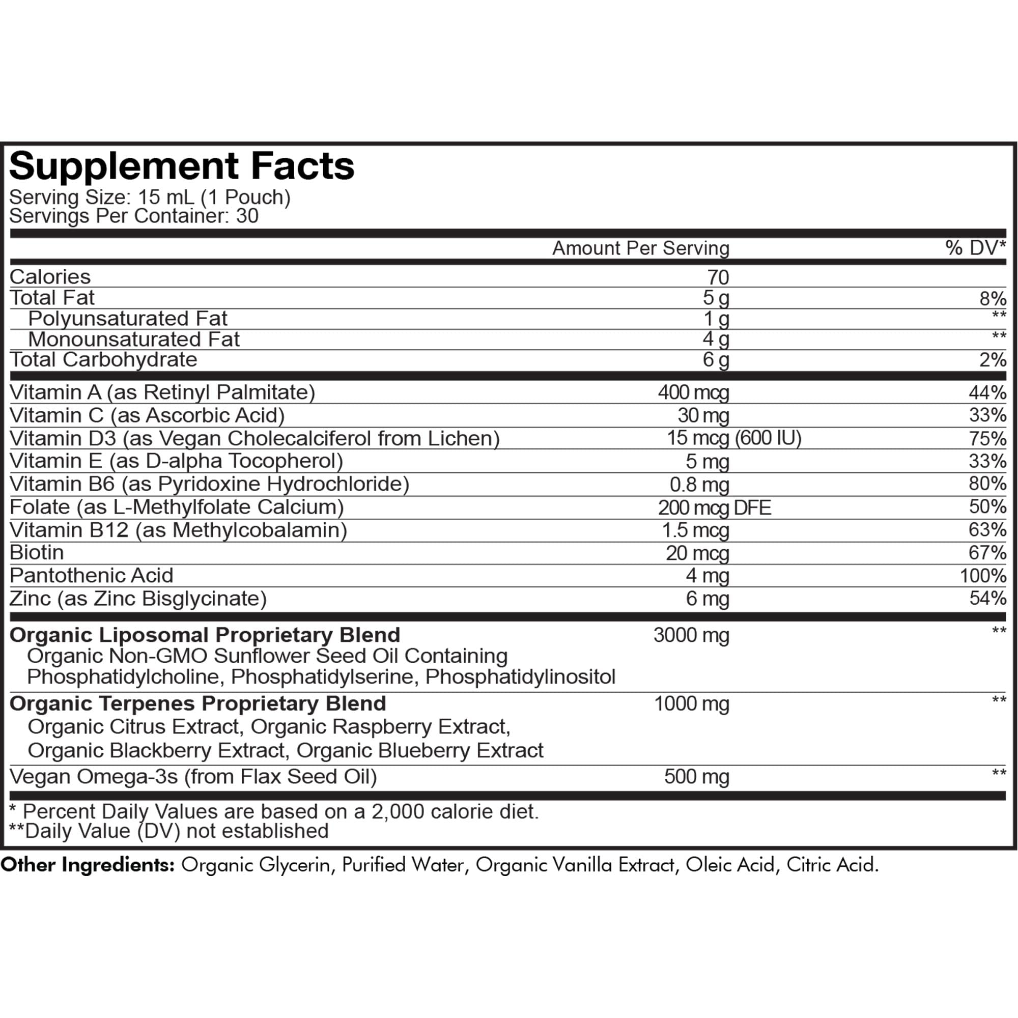 Foto 3 pulgar | Multivitamínico Codeage Nanofood Teen Liquid 30 Sobres - Venta Internacional.