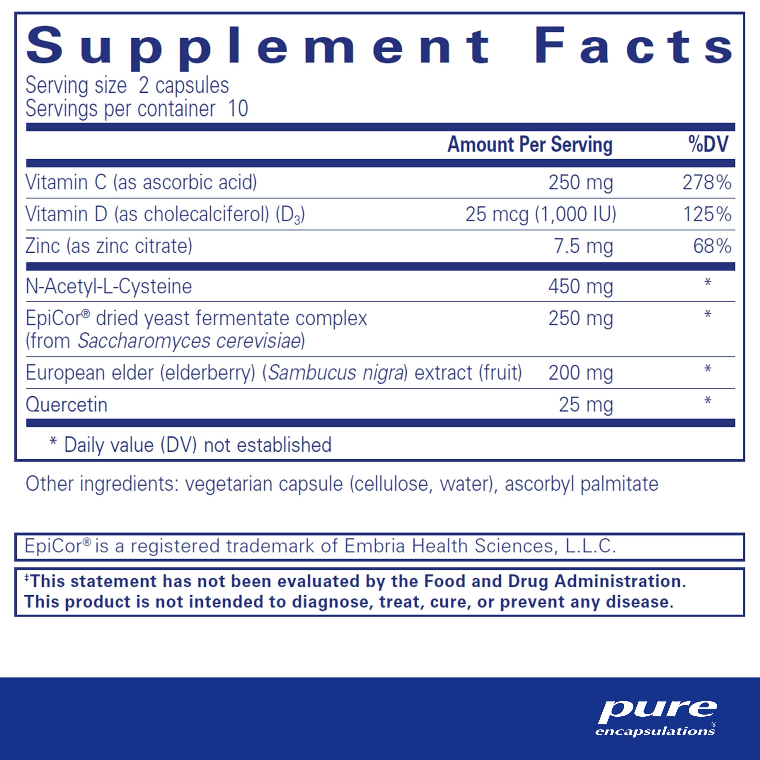 Foto 3 pulgar | Complemente Puredefense De Pure Encapsulations Con Nac (20 Cápsulas) - Venta Internacional.