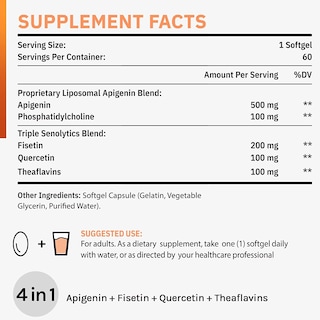 Foto 4 | Suplemento Cenffitio, Apigenina Liposomal, 500 Mg, Cápsulas Blandas Durante 4 Meses - Venta Internacional.