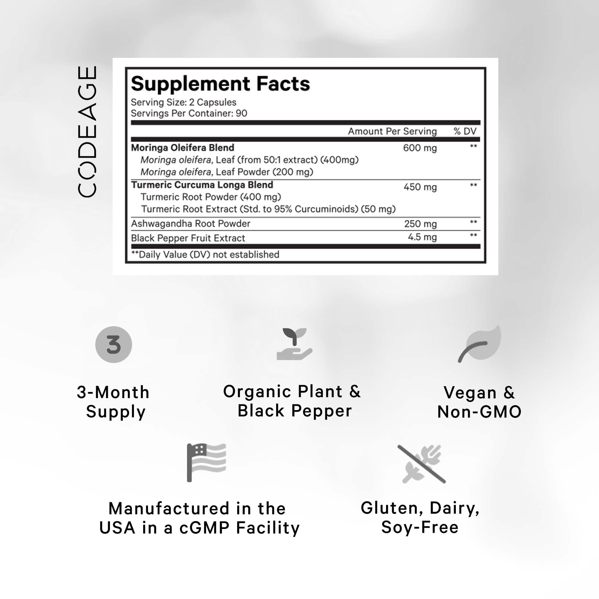 Foto 3 pulgar | Suplemento Codeage Liposomal Moringa+ 400 Mg 180 Cápsulas - Venta Internacional.
