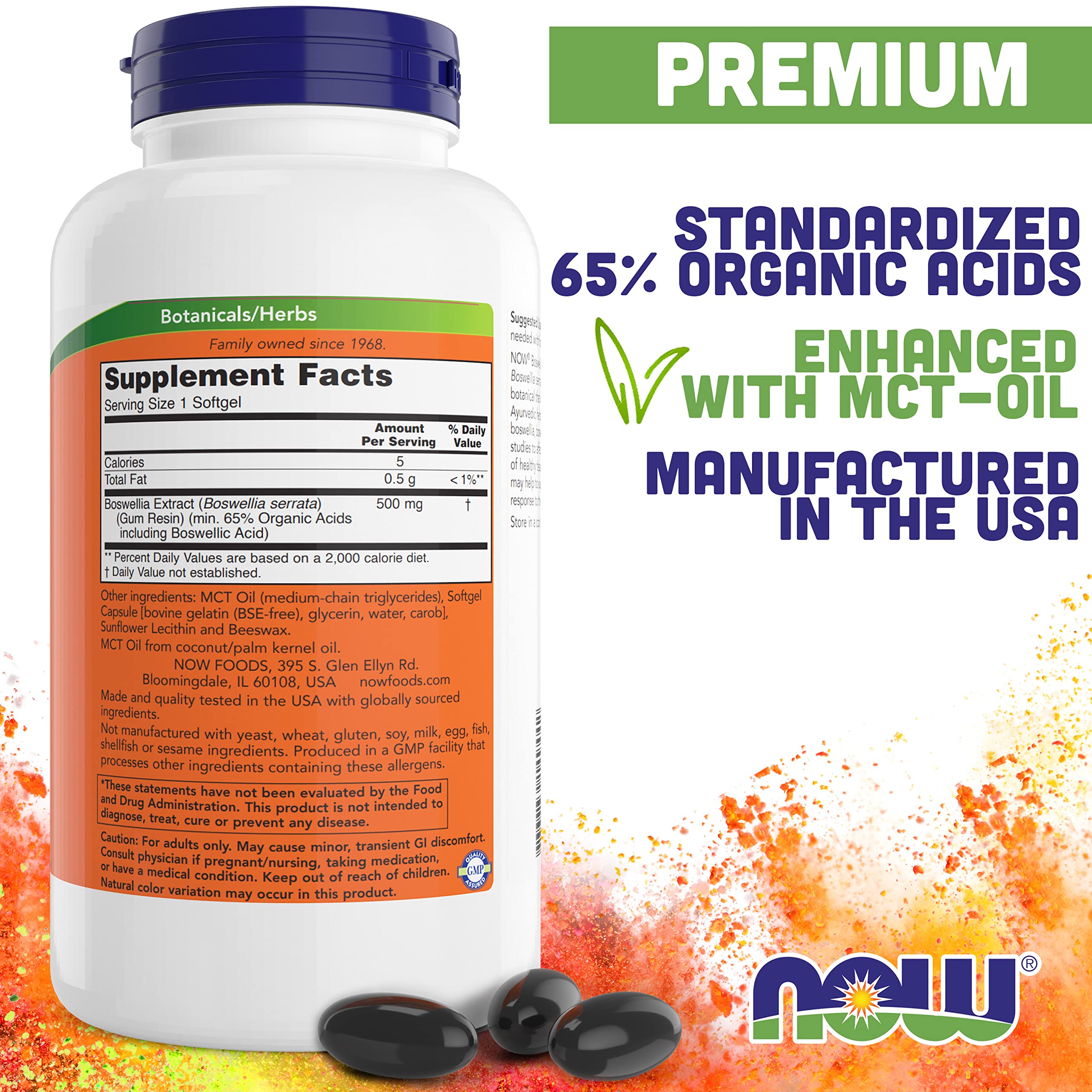 Foto 3 pulgar | Suplemento Now Foods Extracto De Boswellia Serrata 500 Mg 200 Cápsulas Blandas - Venta Internacional.