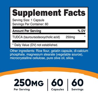 Foto 2 | Suplemento Nutricost Tudca 250 Mg 60 Cápsulas De Ácido Tauroursodesoxicólico - Venta Internacional.