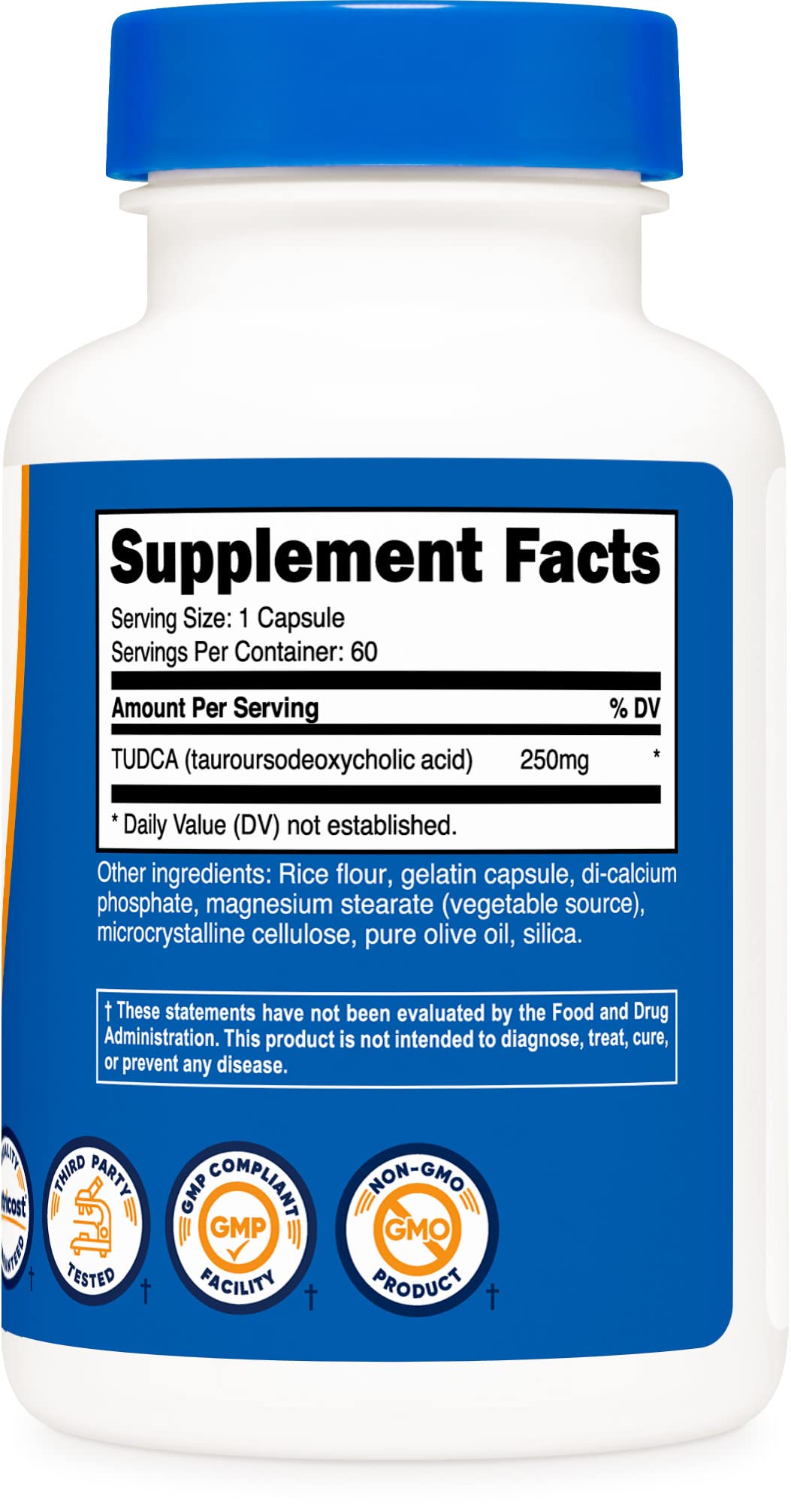 Foto 5 pulgar | Suplemento Nutricost Tudca 250 Mg 60 Cápsulas De Ácido Tauroursodesoxicólico - Venta Internacional.