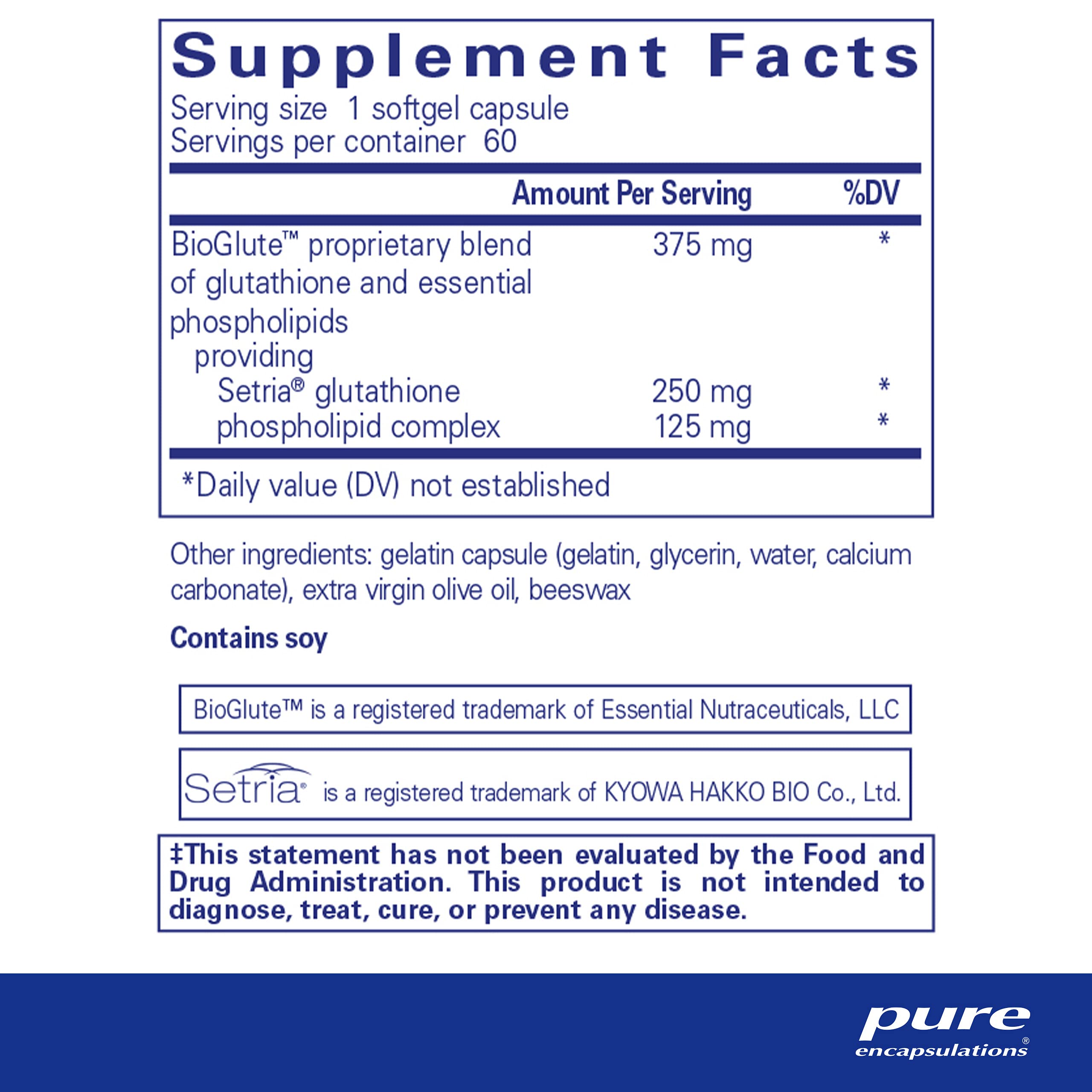 Foto 3 pulgar | Glutatión Liposomal Supplement Pure Encapsulations 60 Cápsulas Blandas - Venta Internacional.