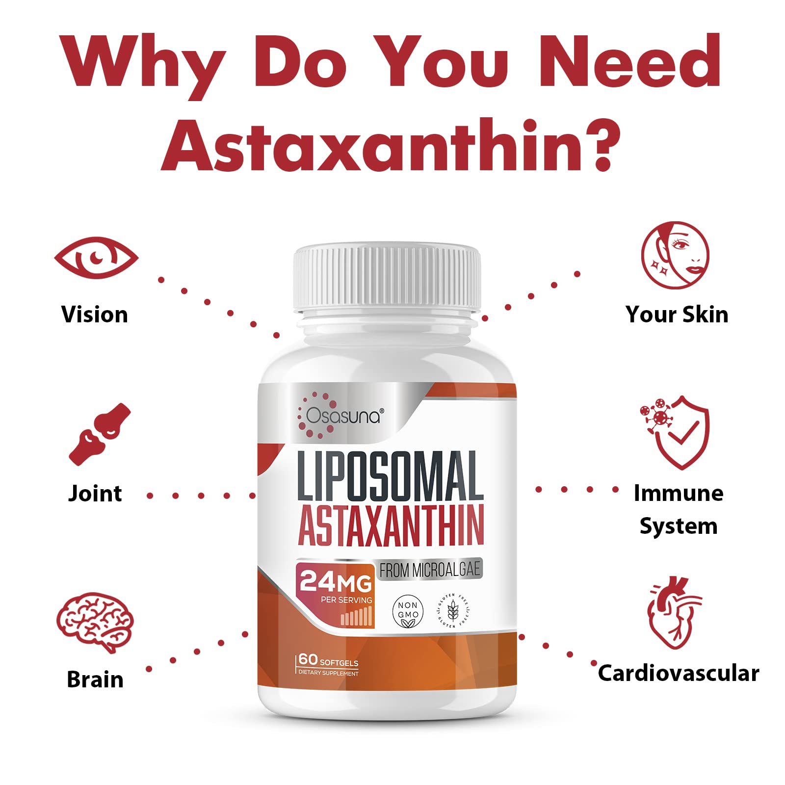 Foto 6 pulgar | Suplemento De Astaxantina Liposomal De Osasuna 24 Mg 60 Cápsulas Blandas - Venta Internacional.