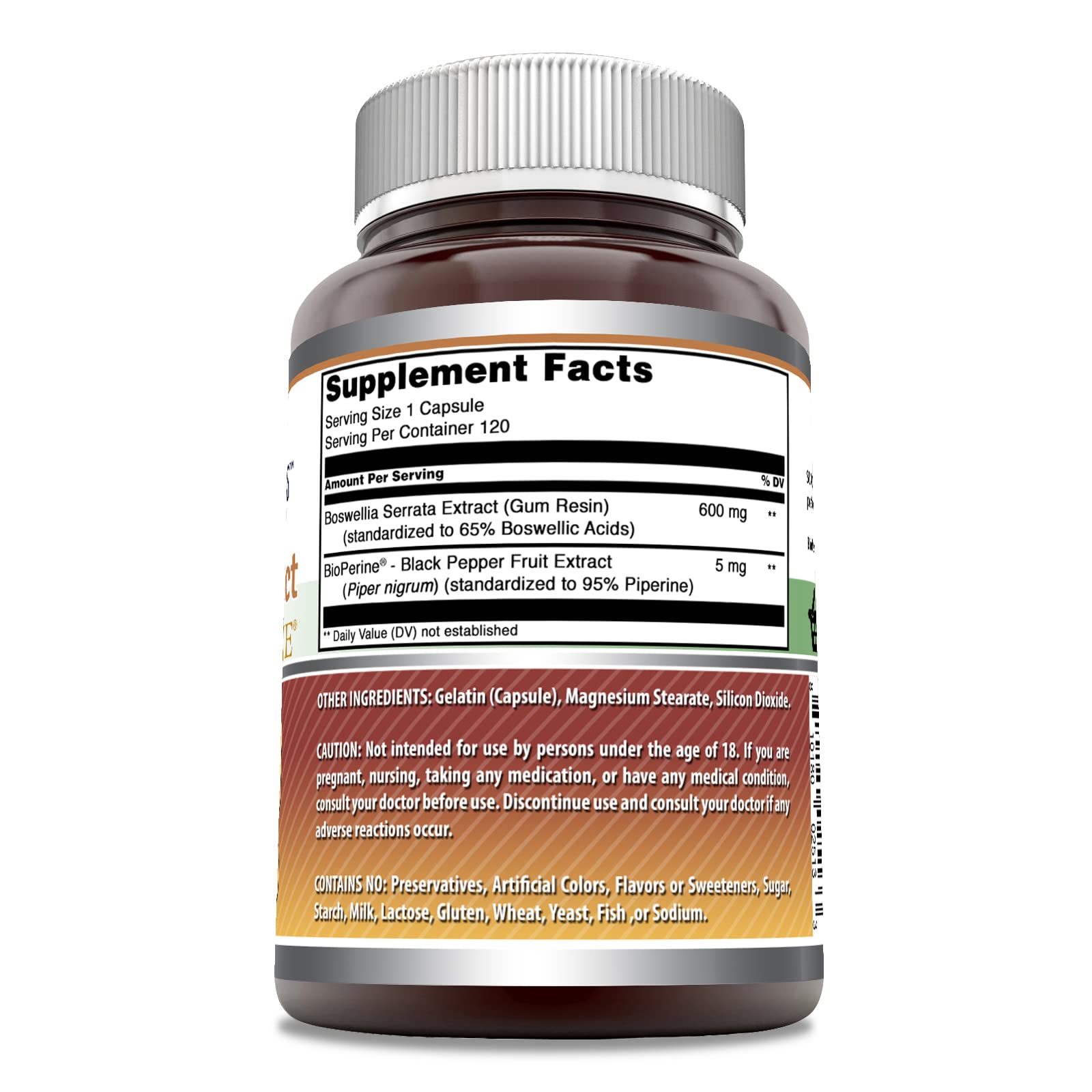 Foto 3 pulgar | Suplemento Amazing Formulas: Extracto De Boswellia, 600 Mg, 120 Cápsulas - Venta Internacional.