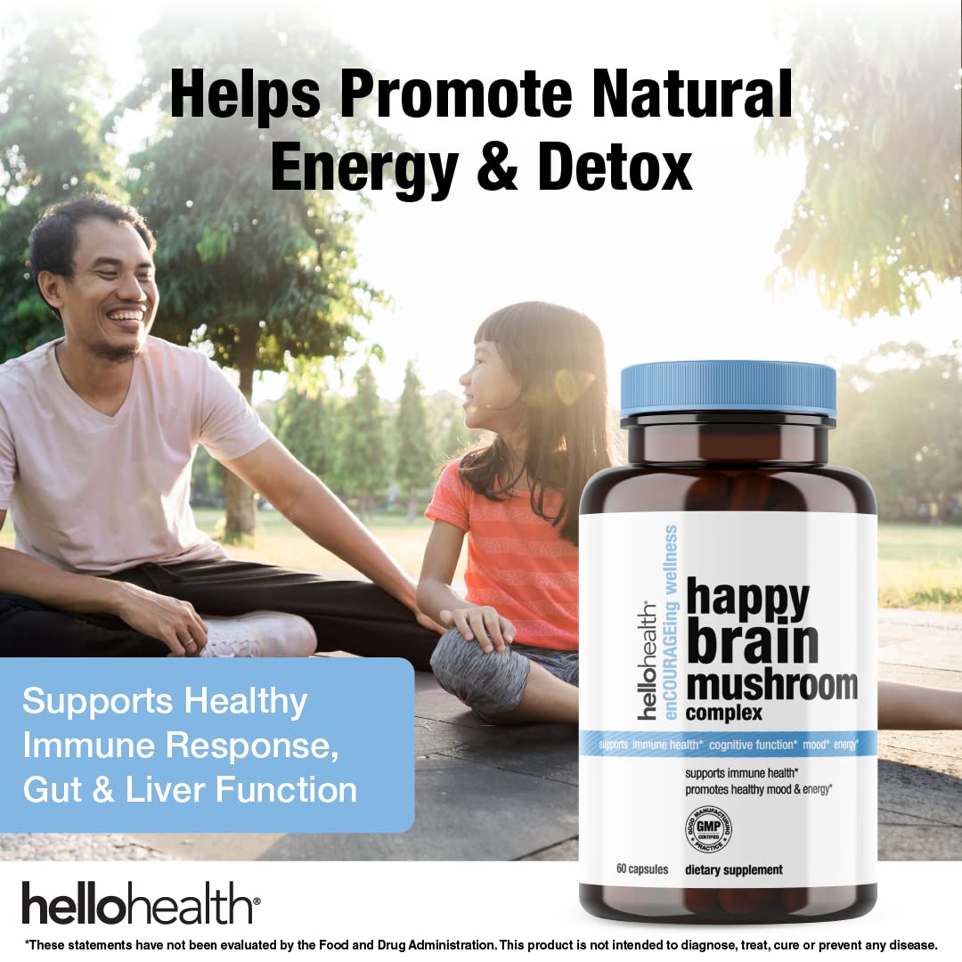 Foto 5 pulgar | Suplemento Hello Health Happy Brain Mushroom Complex, 60 Unidades - Venta Internacional.