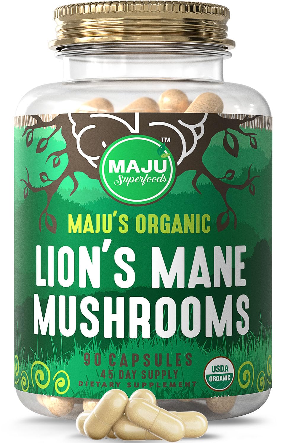 Foto 1 | Suplemento De Melena De León Orgánico Maju Superfoods, 90 Unidades - Venta Internacional.