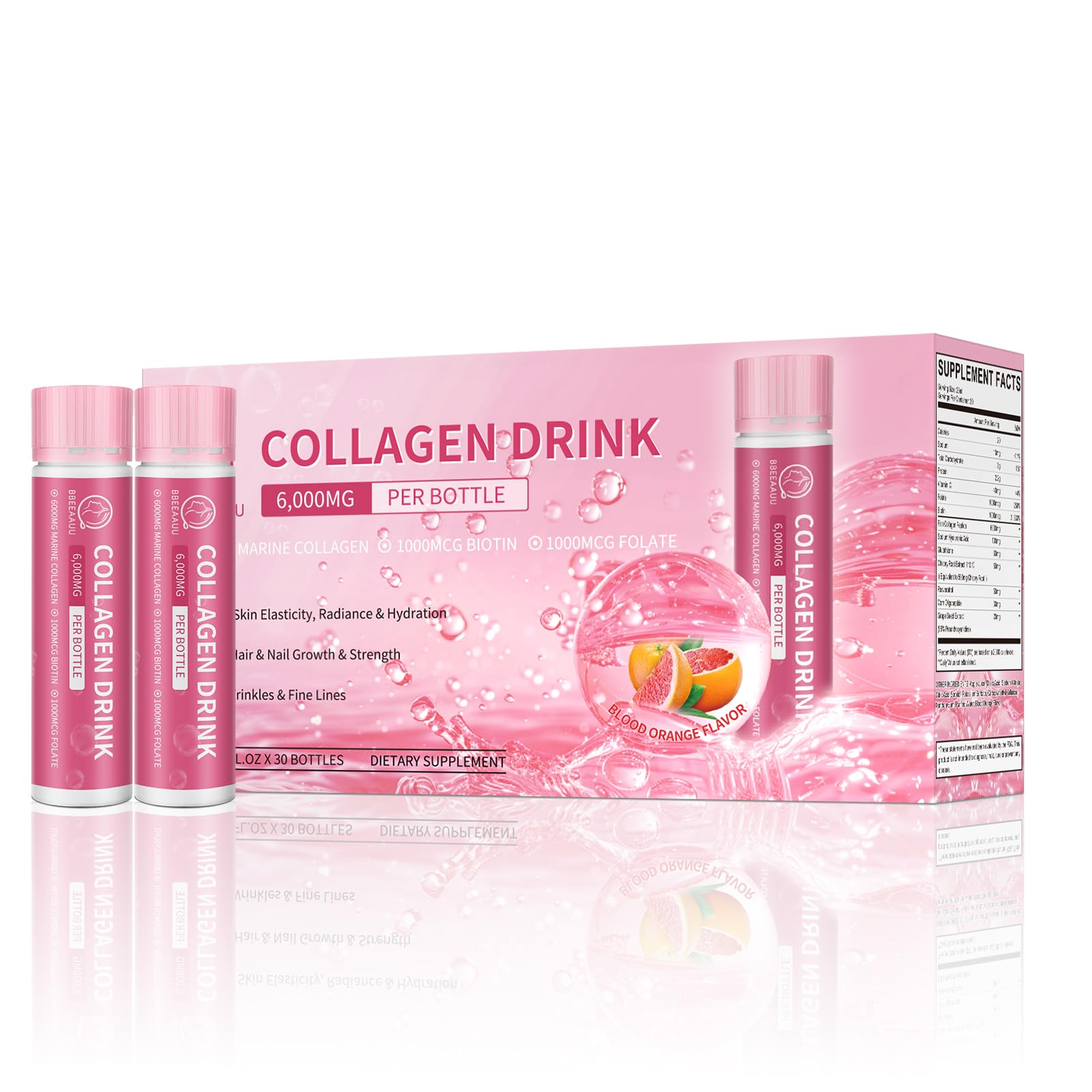 Foto 2 pulgar | Bebida De Colágeno Bbeeaauu Péptidos De Colágeno Marino 6000 Mg X30 - Venta Internacional.