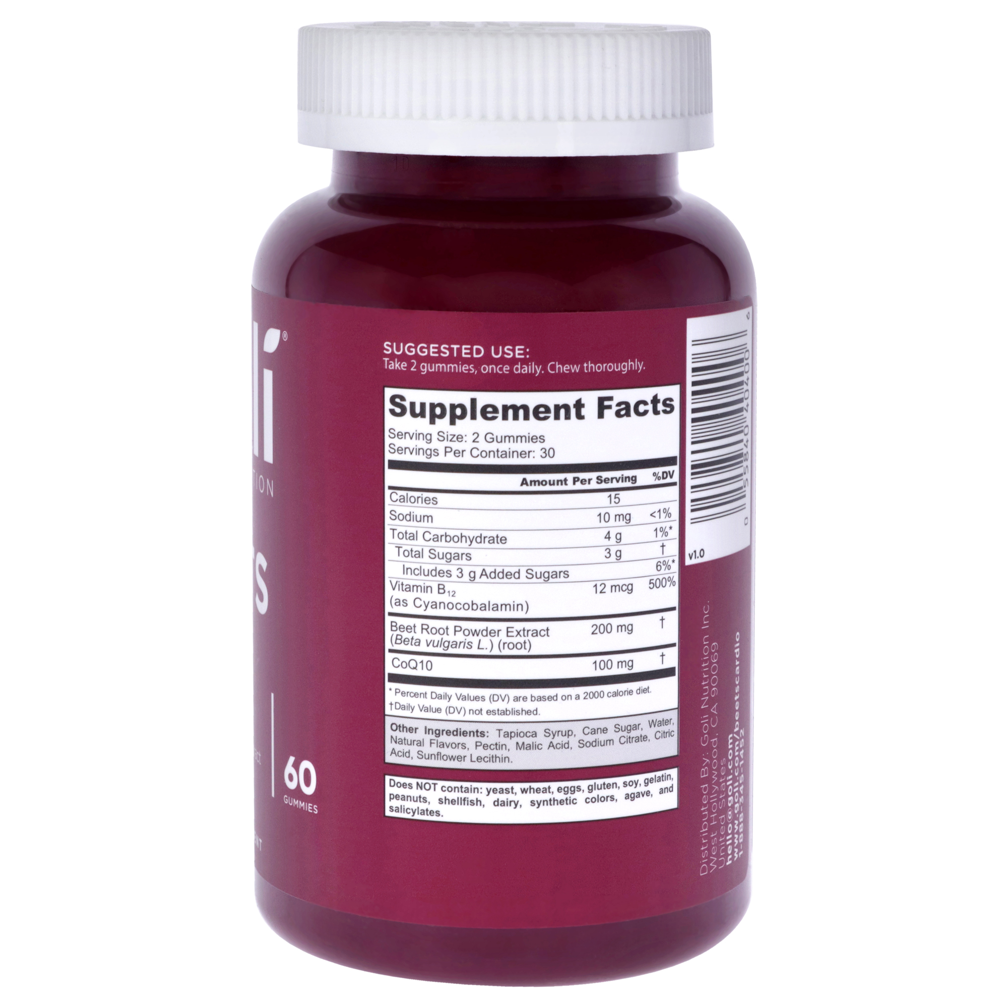 Foto 3 pulgar | Suplemento Dietético Goli Beet Cardio Gomitas 60 Unidades - Venta Internacional.