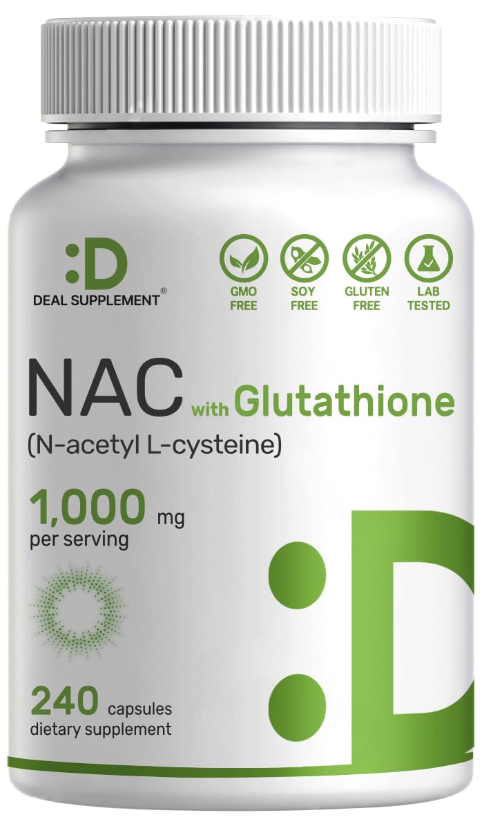 Foto 2 pulgar | Suplemento De Nac (n-acetil Cisteína) 1000 Mg Con Glutatión 240 Cápsulas - Venta Internacional.