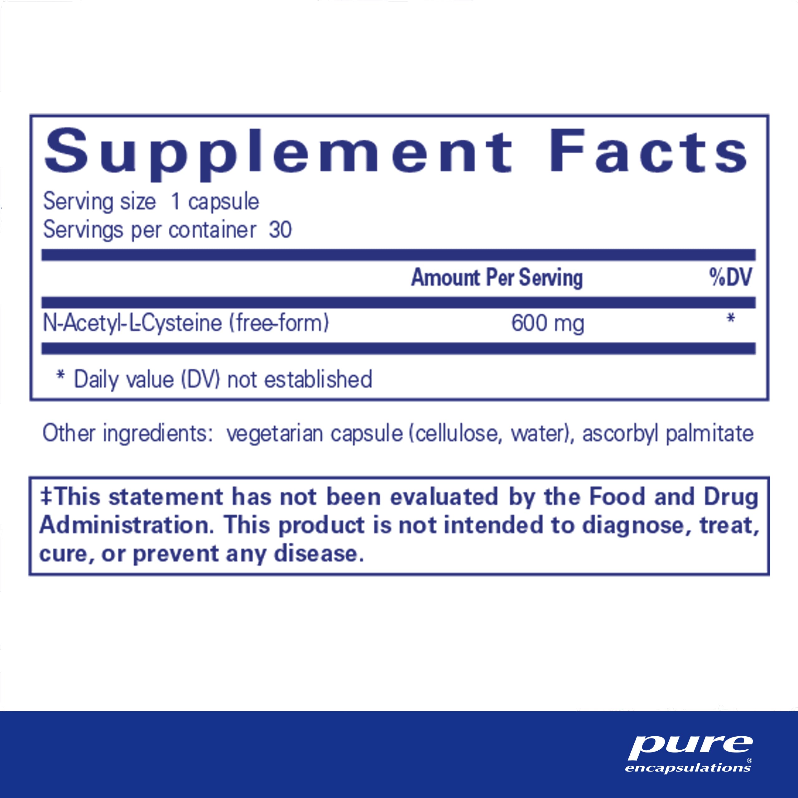 Foto 3 pulgar | Suplemento Pure Encapsulations Nac 600 Mg De N-acetil Cisteína - Venta Internacional.