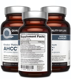 Foto 2 | Suplemento Quality Of Life Ahcc Kinoko Platinum 750 Mg 60 Unidades - Venta Internacional.