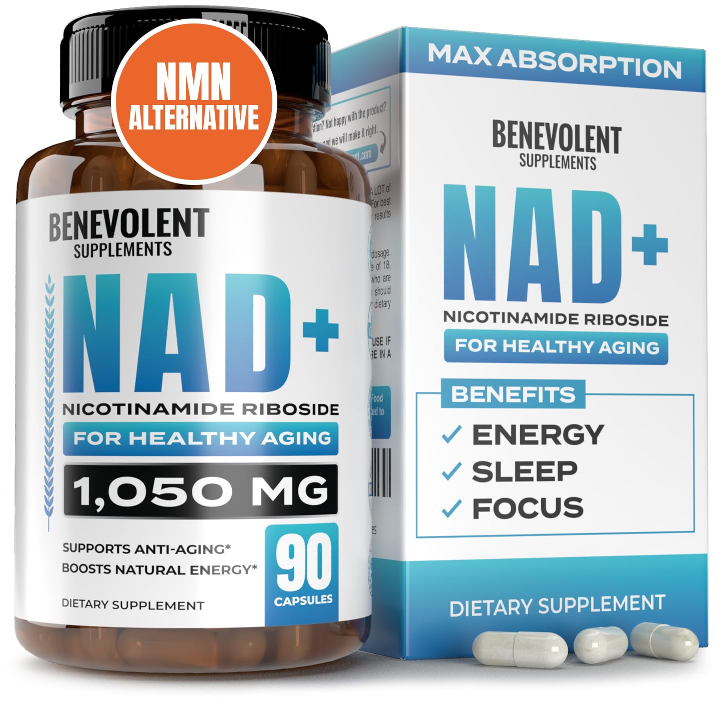 Foto 2 pulgar | Suplemento Benevolent Nourishment Nad+ 1050 Mg Con Trans-resveratrol - Venta Internacional.